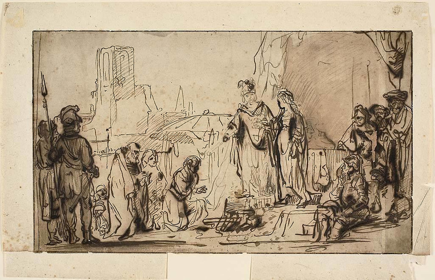 Scipio and the African Bride -  possibly after Rembrandt van Rijn,  Poster Print Wall Art