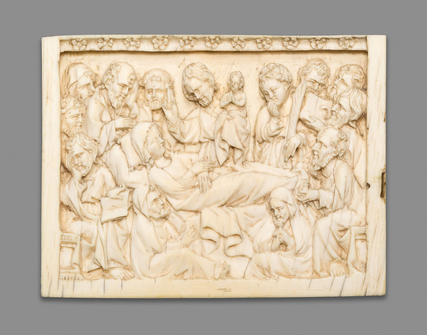 Diptych Fragment -  The Death of the Virgin -  Attributed to the Master of Kremsmünster,  Poster Print Wall Art