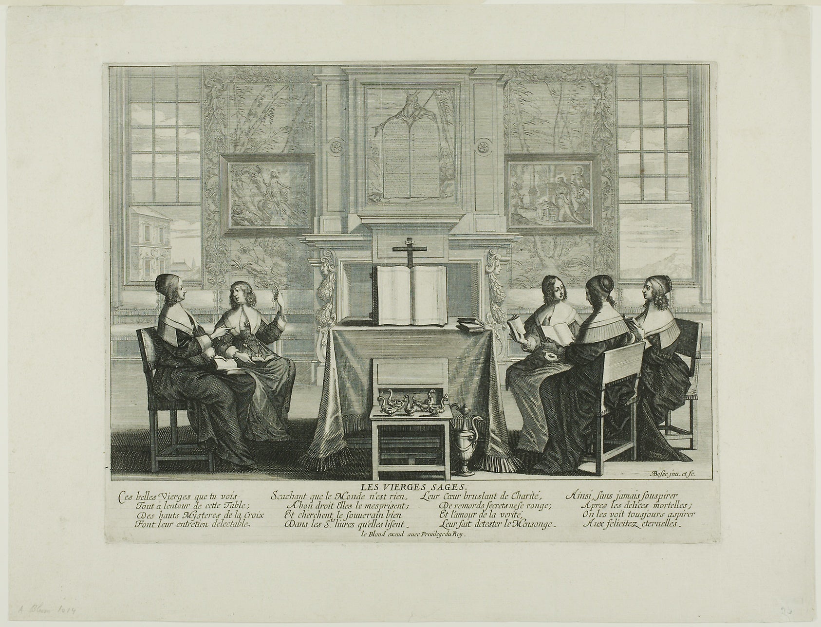 Plate One, from The Wise and Foolish Virgins, plate One: Abraham Bosse,16x12"(A3) Poster