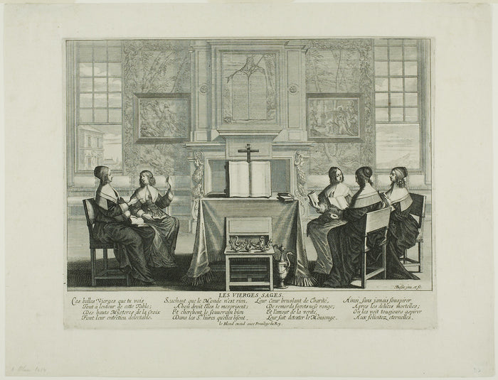 Plate One, from The Wise and Foolish Virgins, plate One: Abraham Bosse,16x12