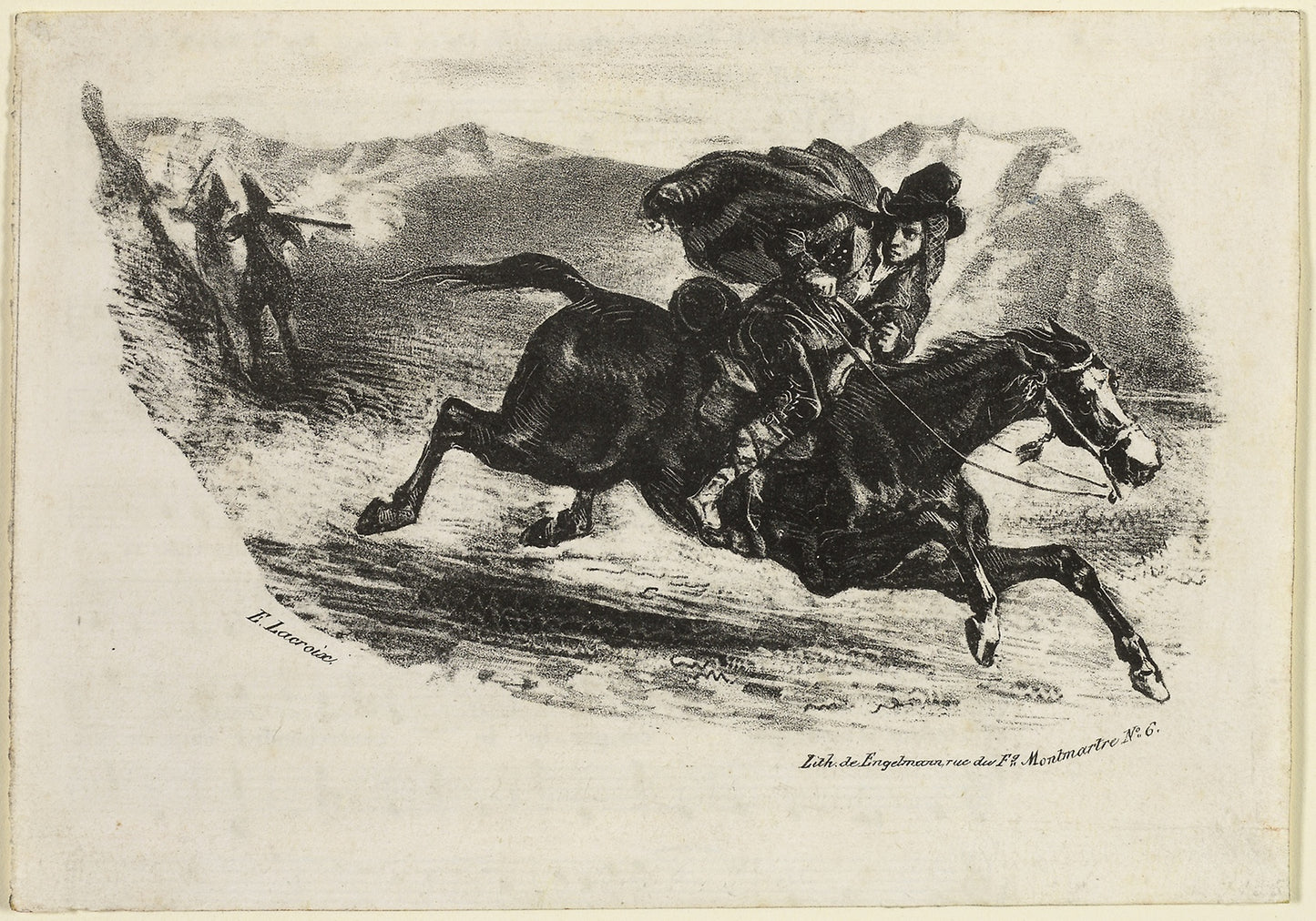 The Smuggler's Flight -  Eugène Delacroix,  Poster Print Wall Art