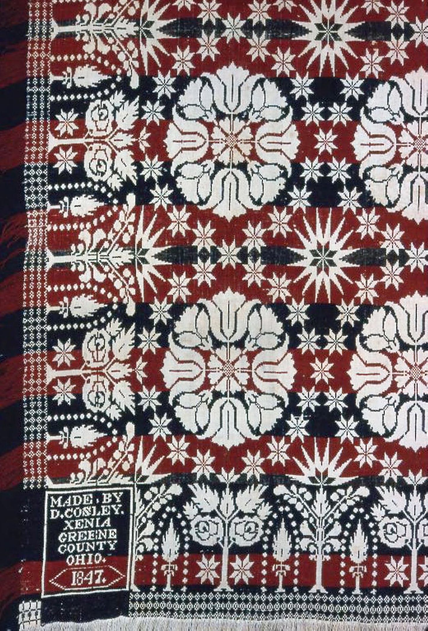 Coverlet -  Dennis Cosley (American, 1816–1904),  Poster Print Wall Art