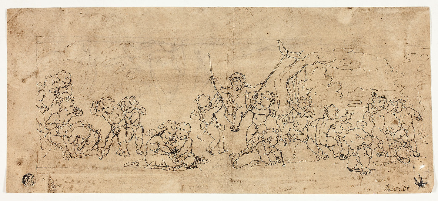Playing Putti: Possibly Jacob de Wit (Dutch, 1695-1754),16x12"(A3) Poster