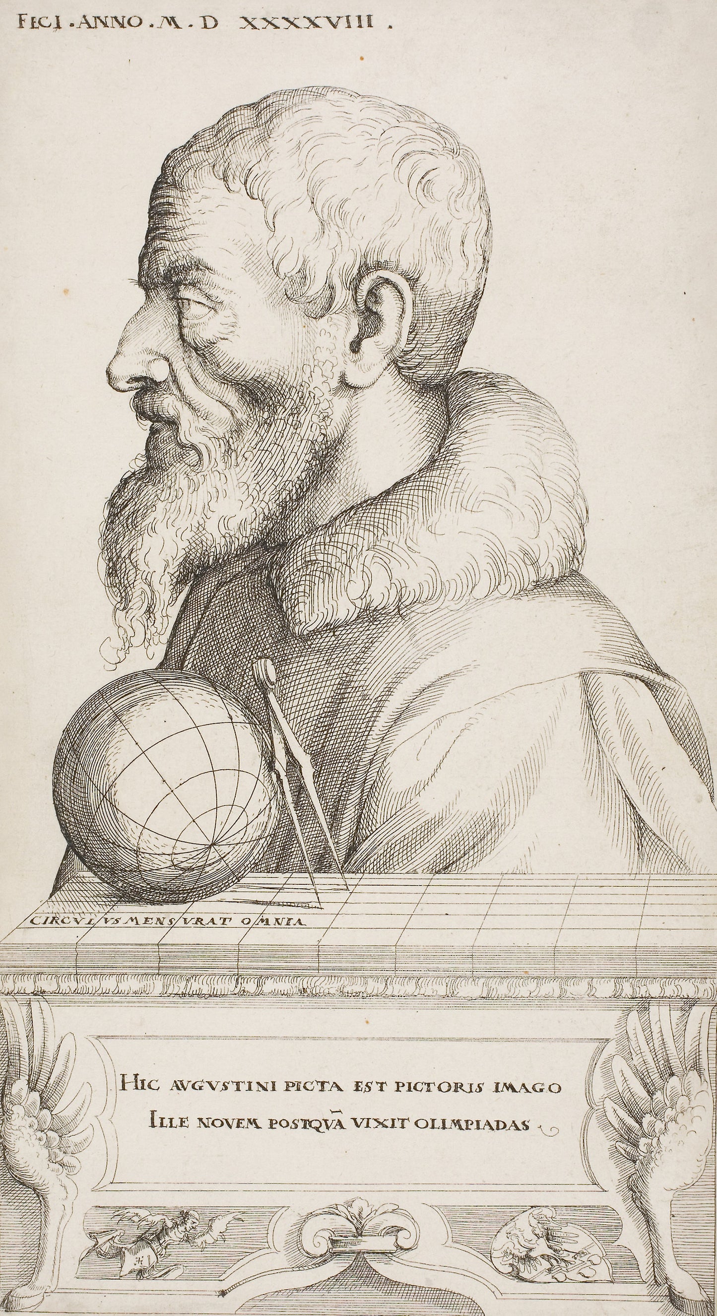 Self-Portrait -  Augustin Hirschvogel,  Poster Print Wall Art
