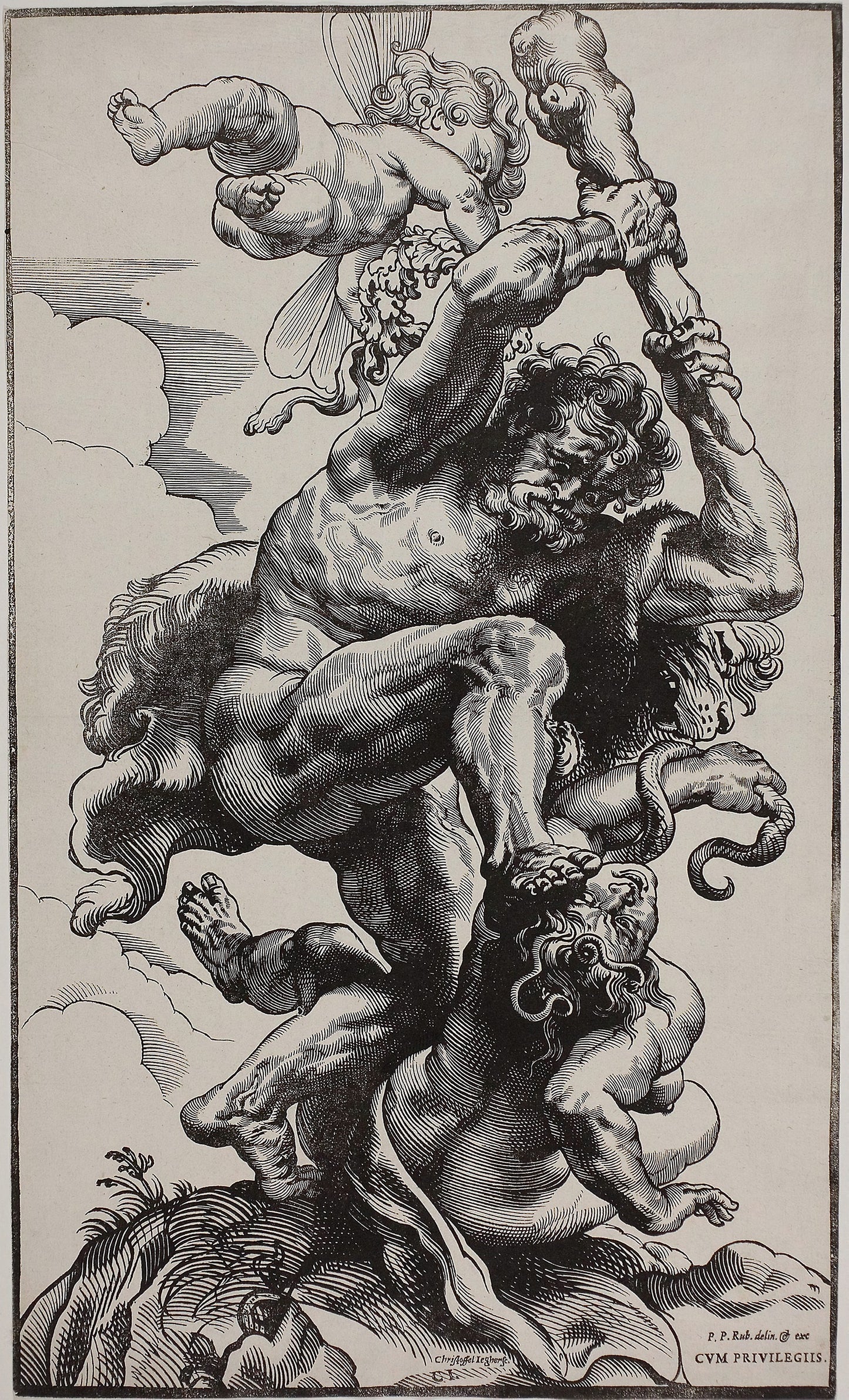 Hercules Slaying Envy -  Christoffel Jegher (Flemish, 1596-1652/53),  Poster Print Wall Art