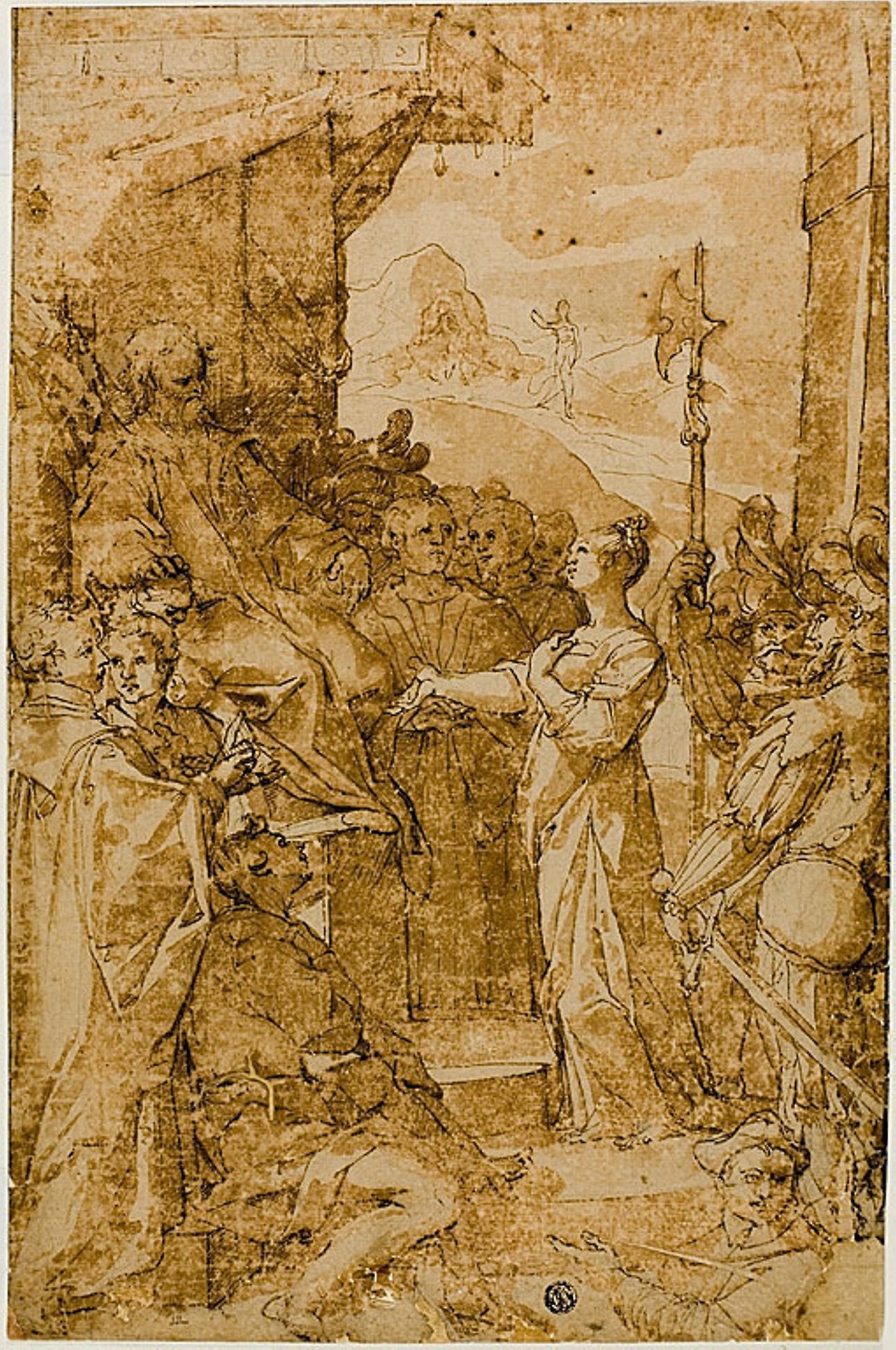Female Saint before a Ruler -  Circle of Taddeo or Federico Zuccaro ,  Poster Print Wall Art