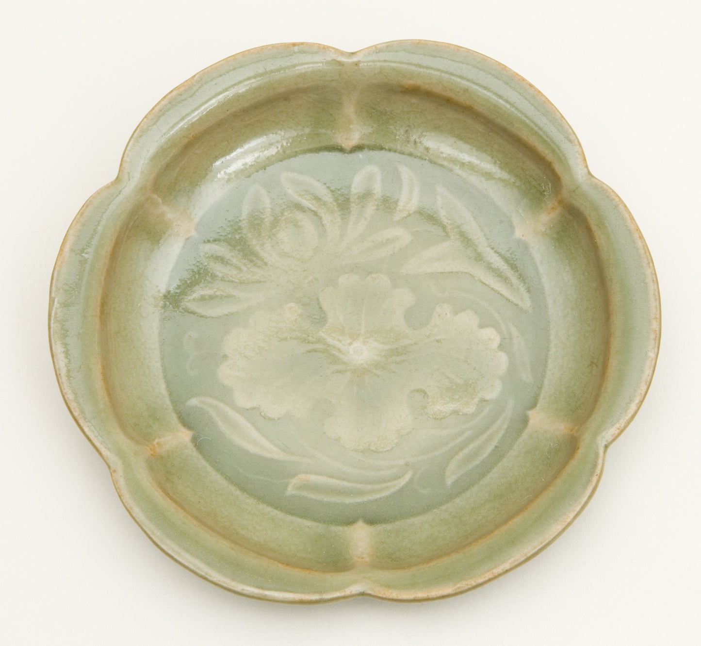Dish with Petal-Lobed Rim, Lotus, and Waterweeds -  China,  Poster Print Wall Art