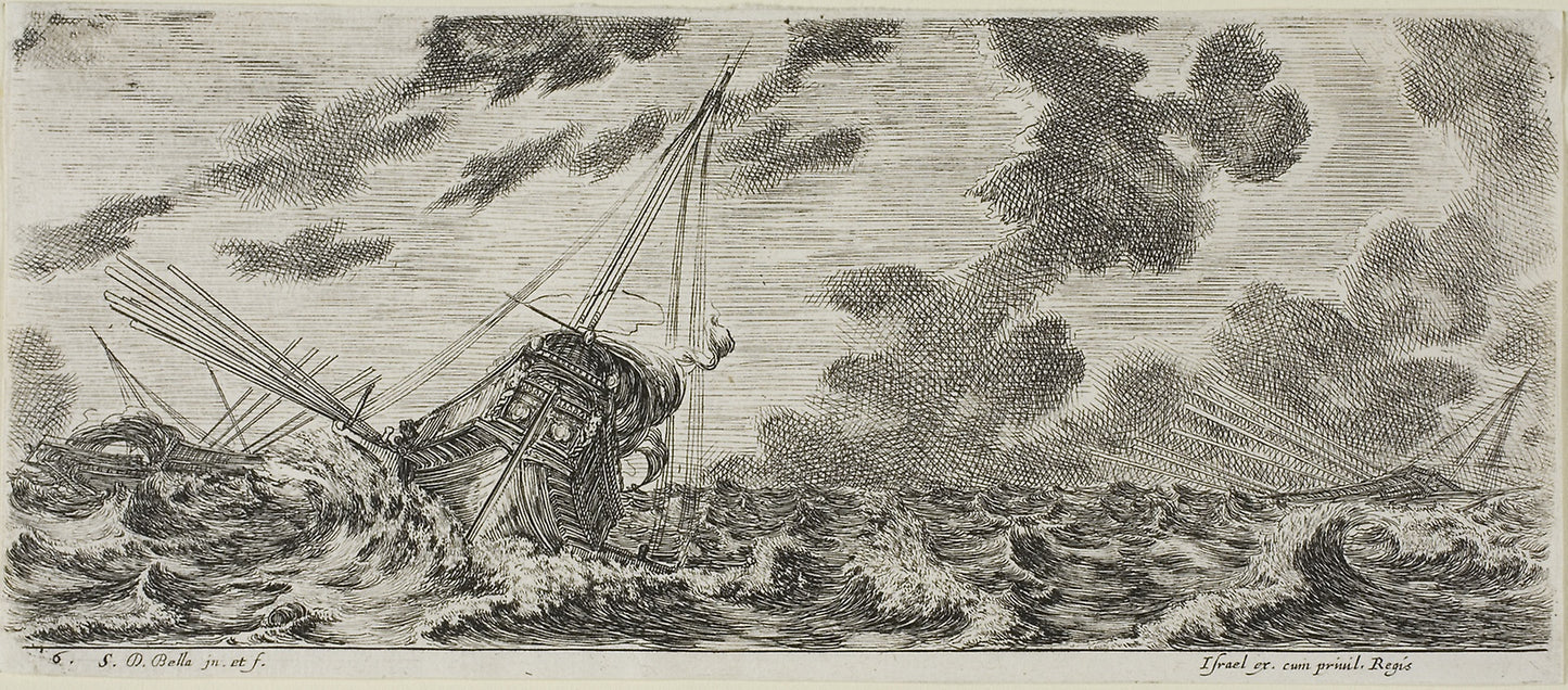 Plate Three from Various Embarkments -  Stefano della Bella,  Poster Print Wall Art