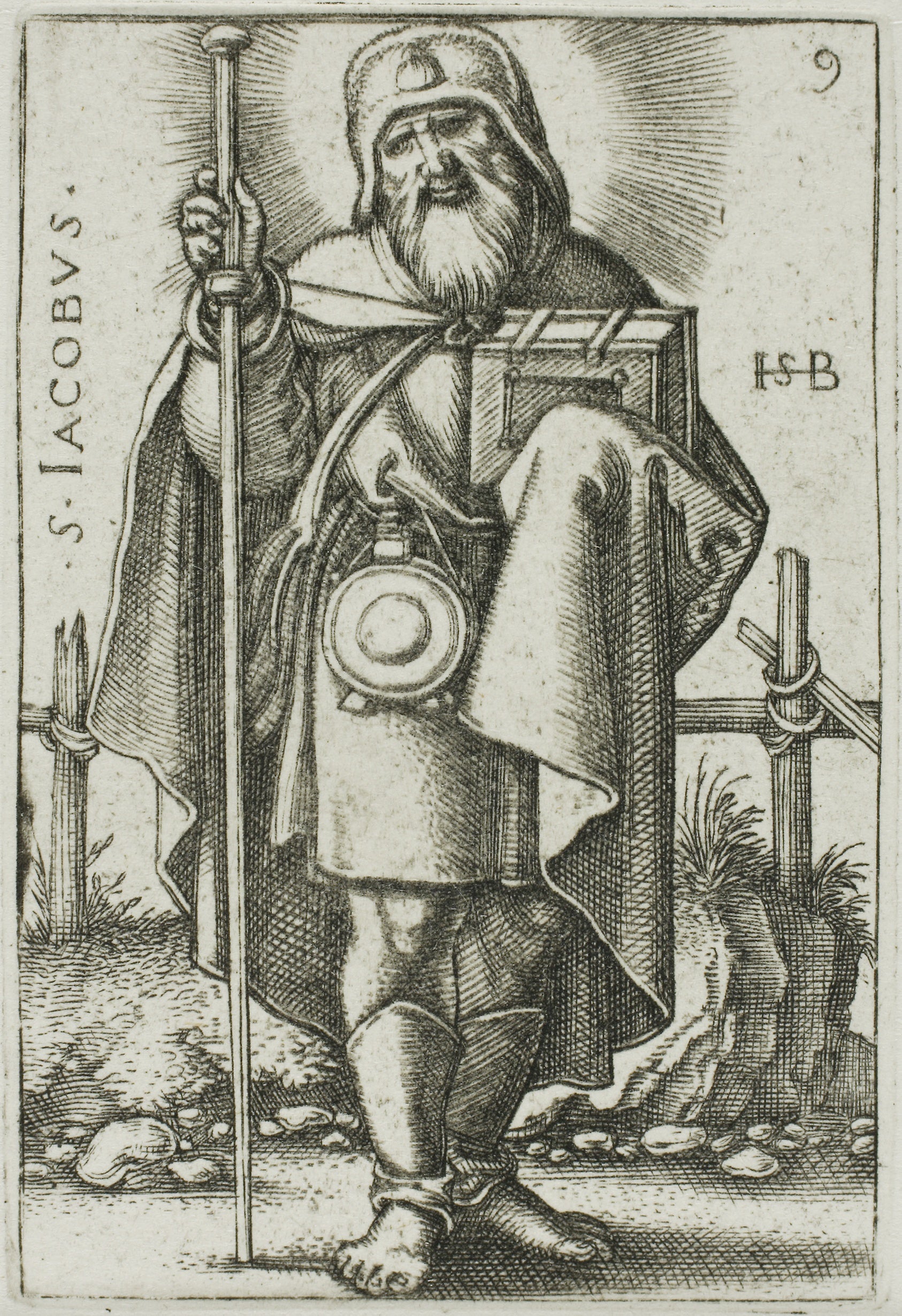 St. James Major, plate 9 from The Twelve Apostles: Sebald Beham,16x12"(A3) Poster