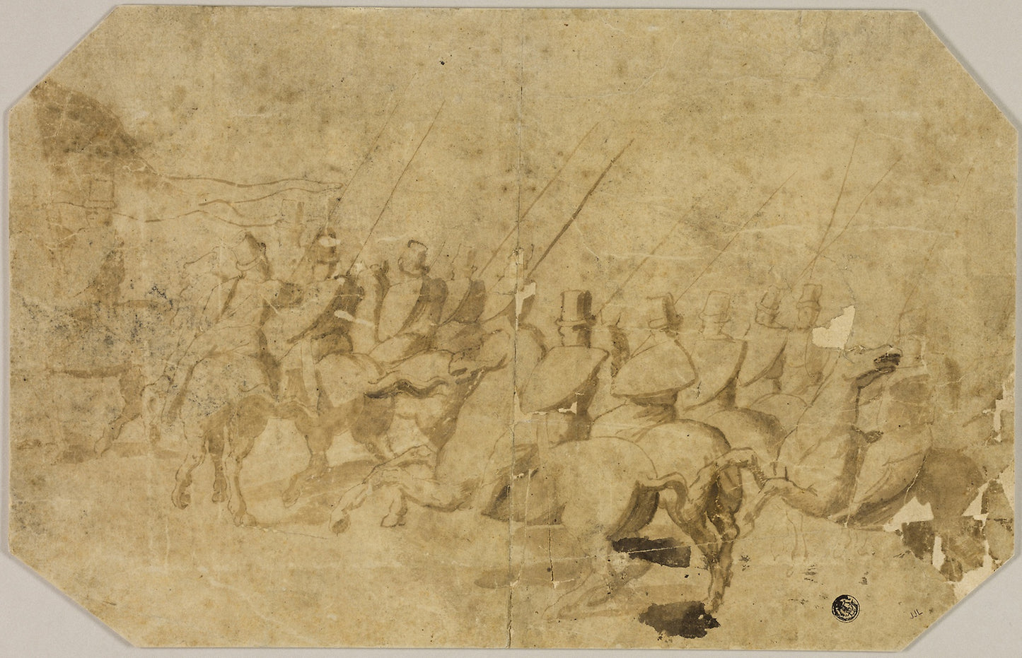A Company of Horsemen: After Battista Franco, called Il Semolei (Italian, c. 1510-1561),16x12"(A3) Poster