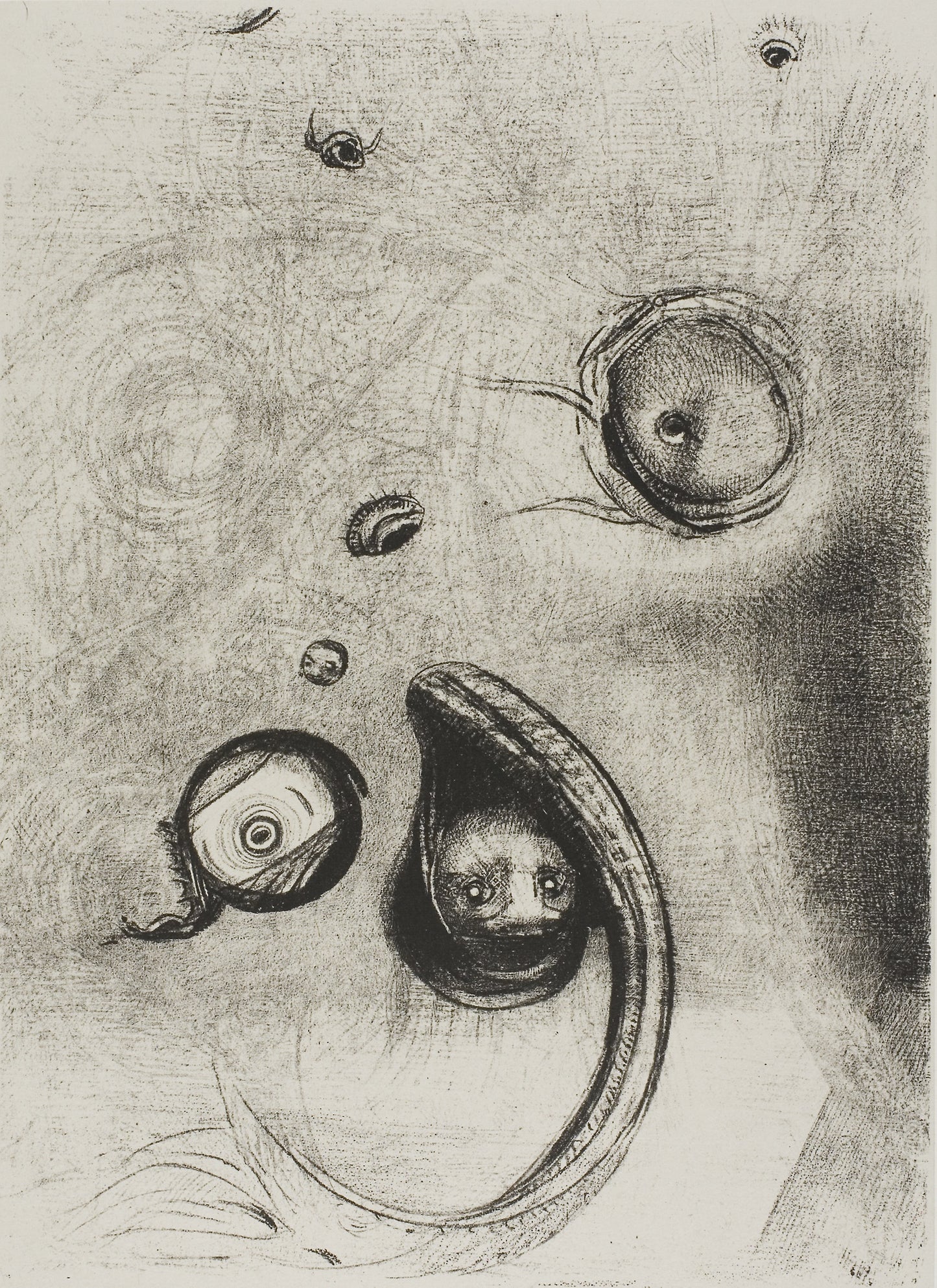 And that Eyes without Heads Were Floating Like Mollusks, plate 13 of 24: Odilon Redon,16x12"(A3) Poster