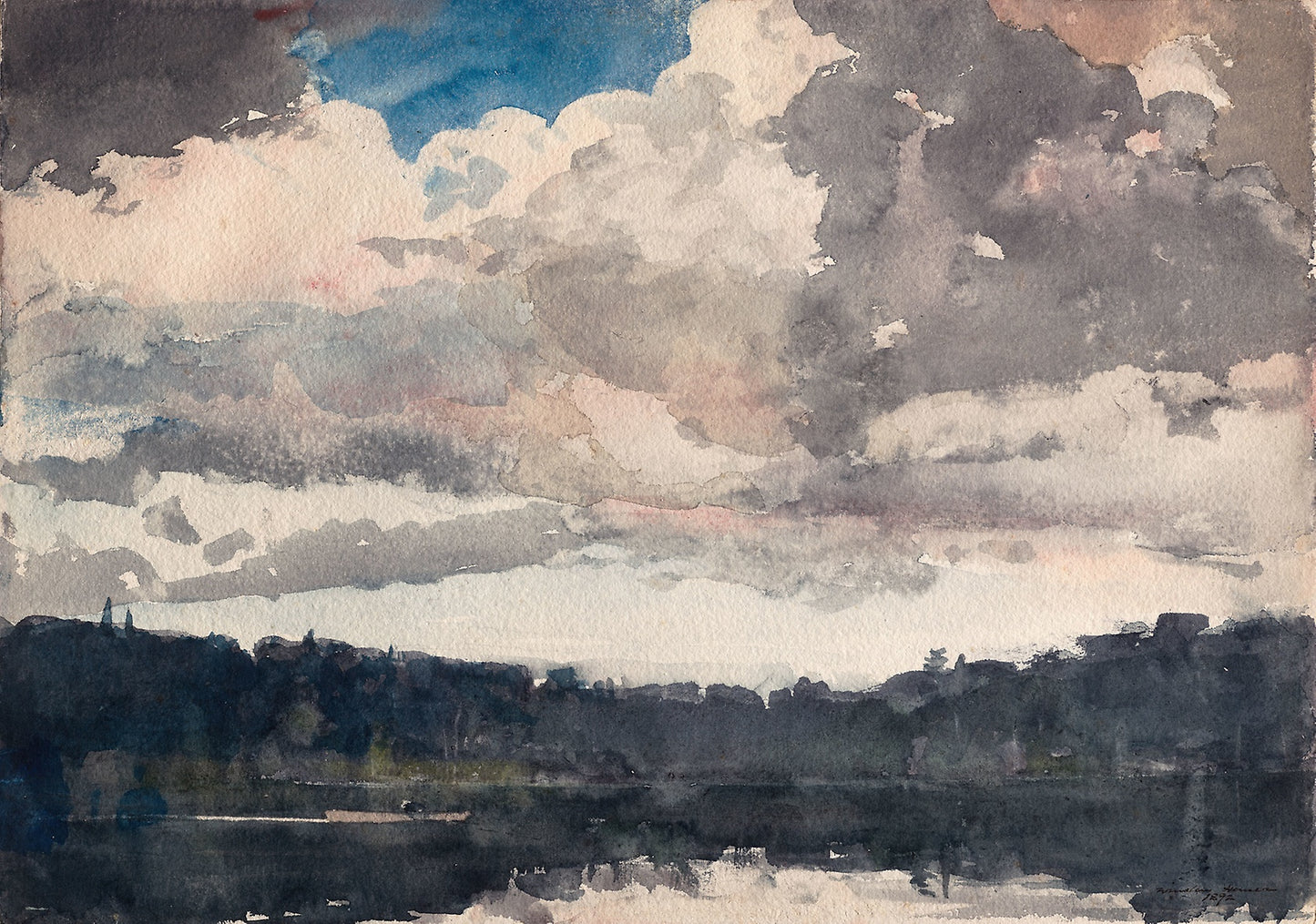 The Lone Boat, North Woods Club, Adirondacks -  Winslow Homer,  Poster Print Wall Art