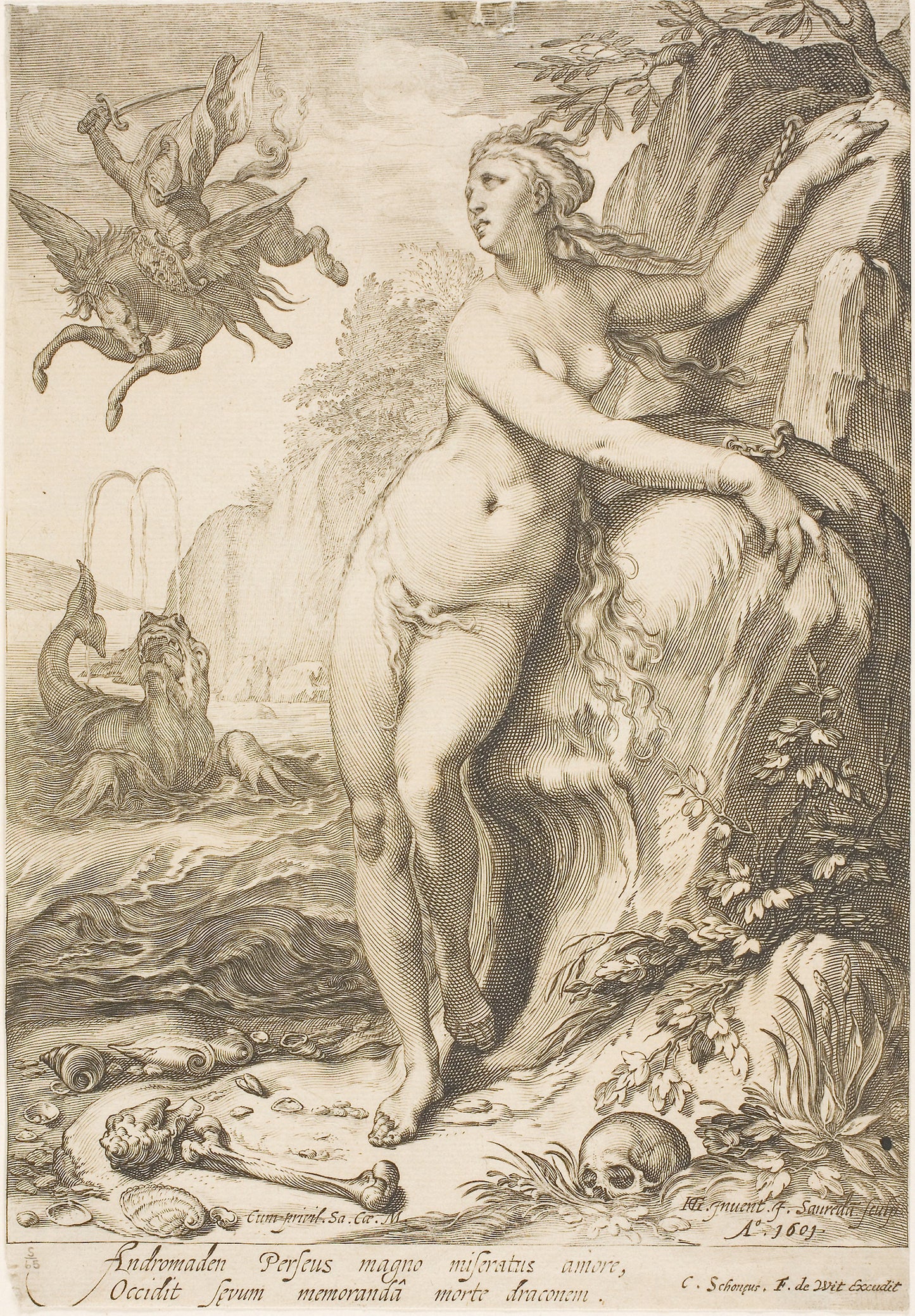 Andromeda -  Jan Saenredam (Netherlandish, 1565-1607),  Poster Print Wall Art