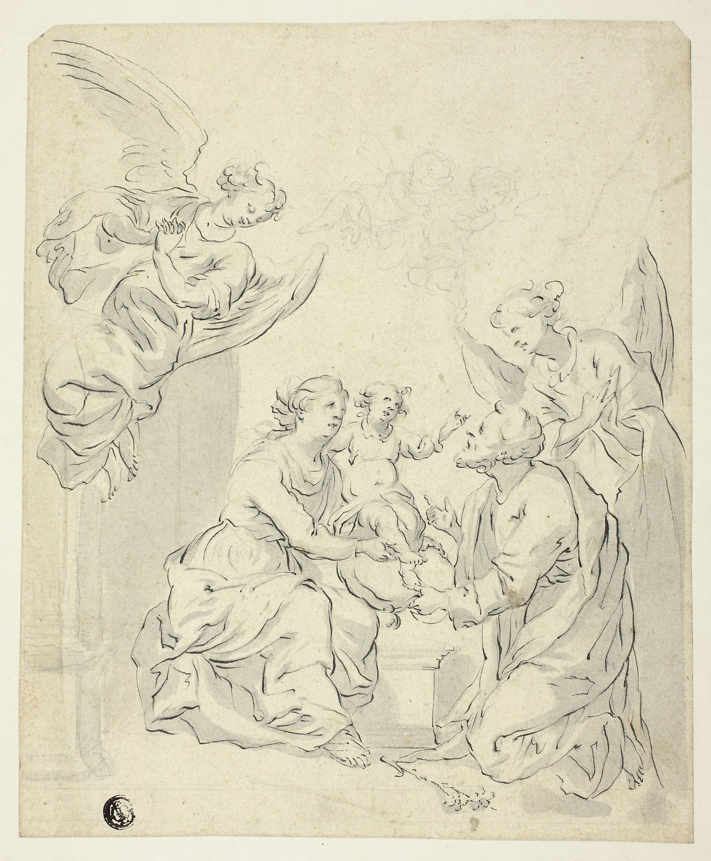 Holy Family with Angels -  Unknown Artist,  Poster Print Wall Art