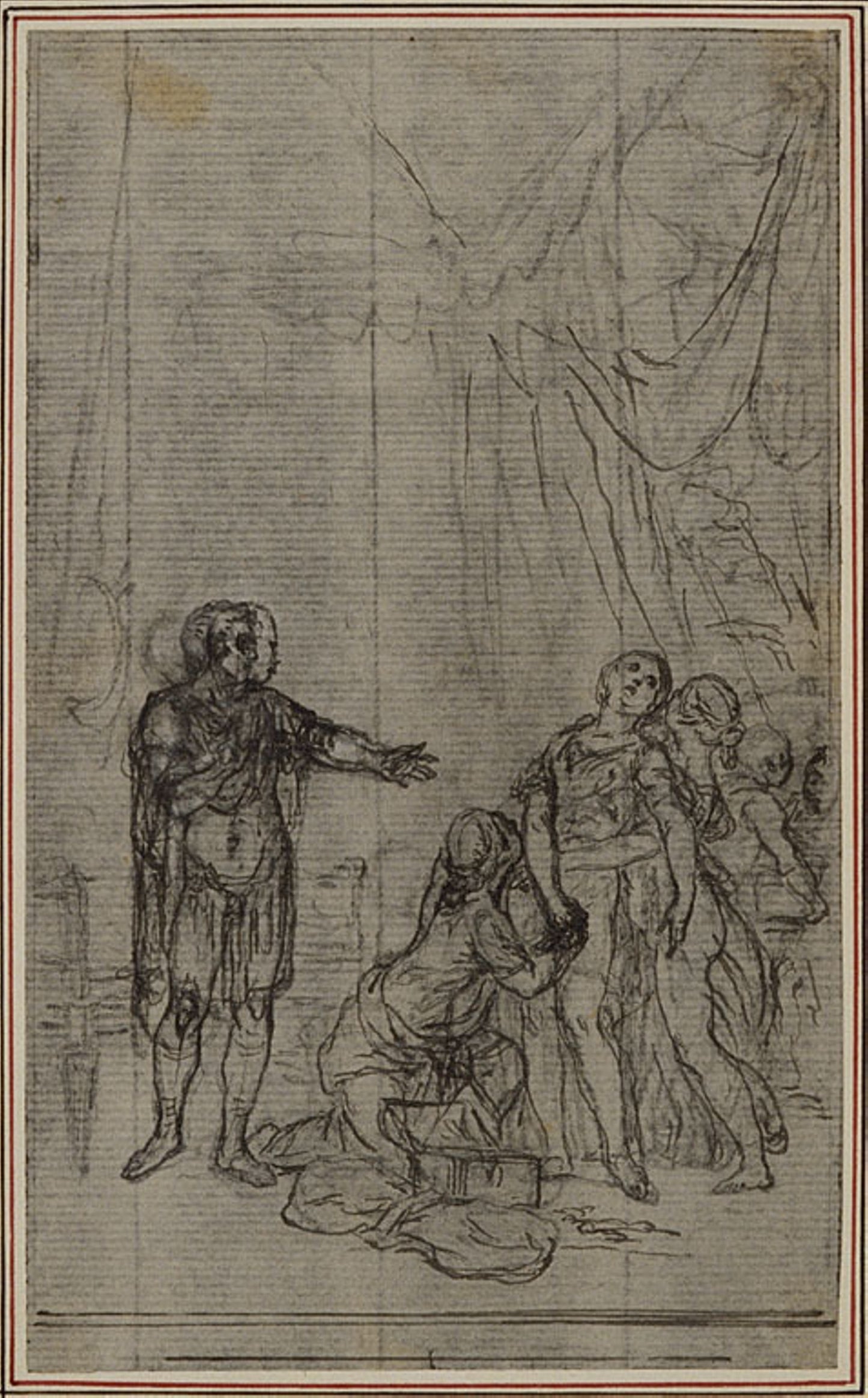 Study for Lucain's "La Pharsale", Canto V -  Hubert François Gravelot,  Poster Print Wall Art