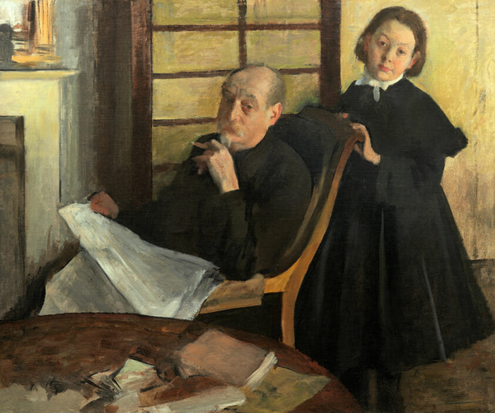 Henri Degas and His Niece Lucie Degas (The Artist's Uncle and Cousin) by  Edgar Degas, 23x16