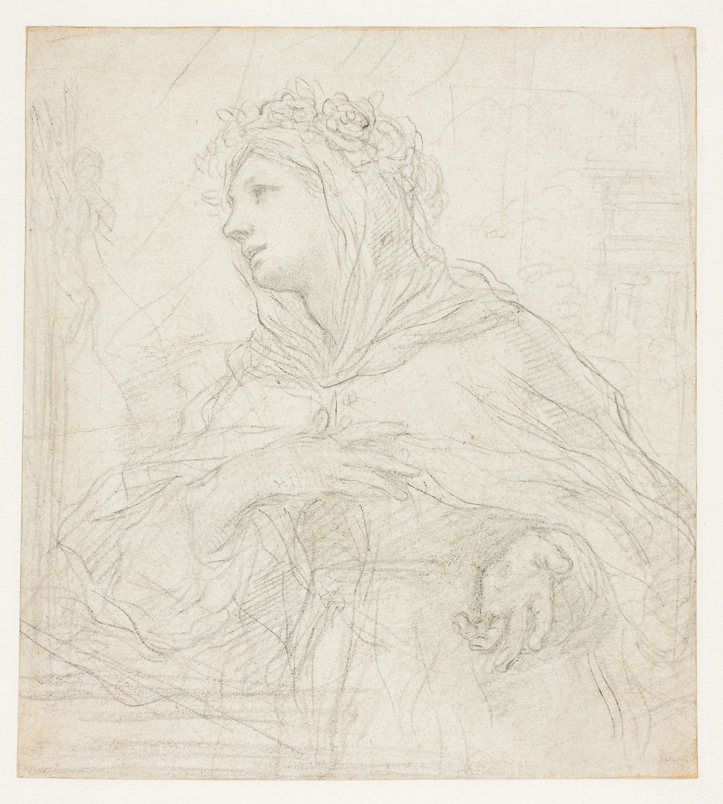 Study of Santa Rosalia of Palermo -  Ciro Ferri (Italian, 1634-1689),  Poster Print Wall Art