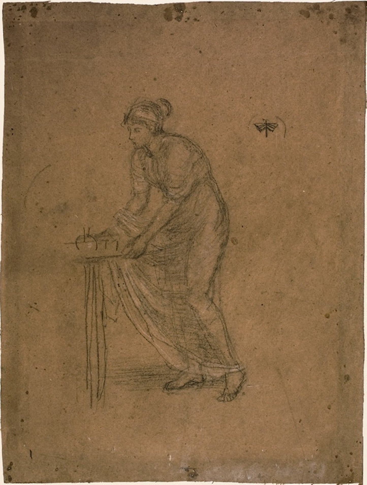 Draped Model with Small Table -  James McNeill Whistler,  Poster Print Wall Art