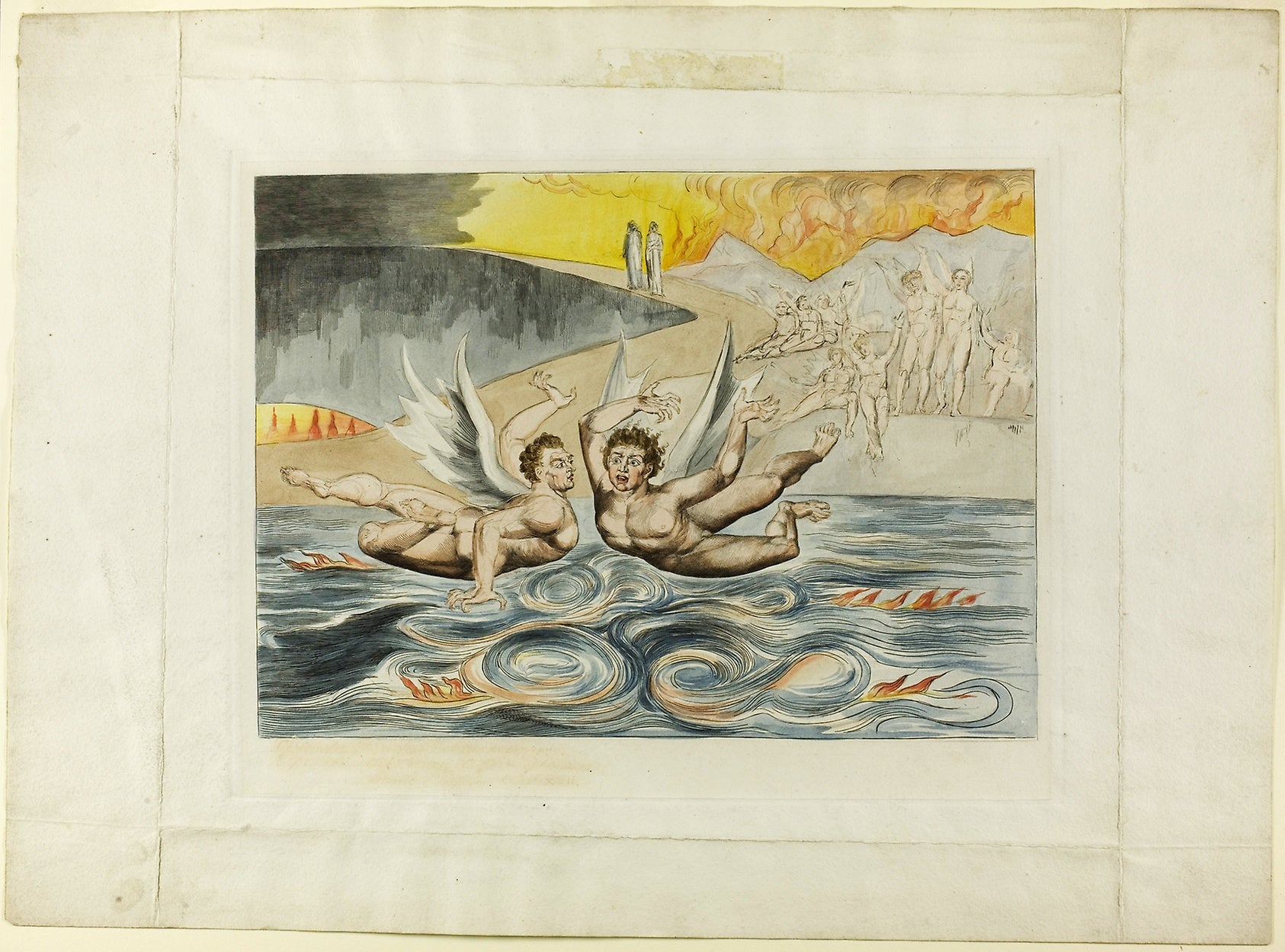 The Circle of the Corrupt Officials; the Devils Mauling Each Other. Inferno, canto XXII.: William Blake,16x12"(A3) Poster