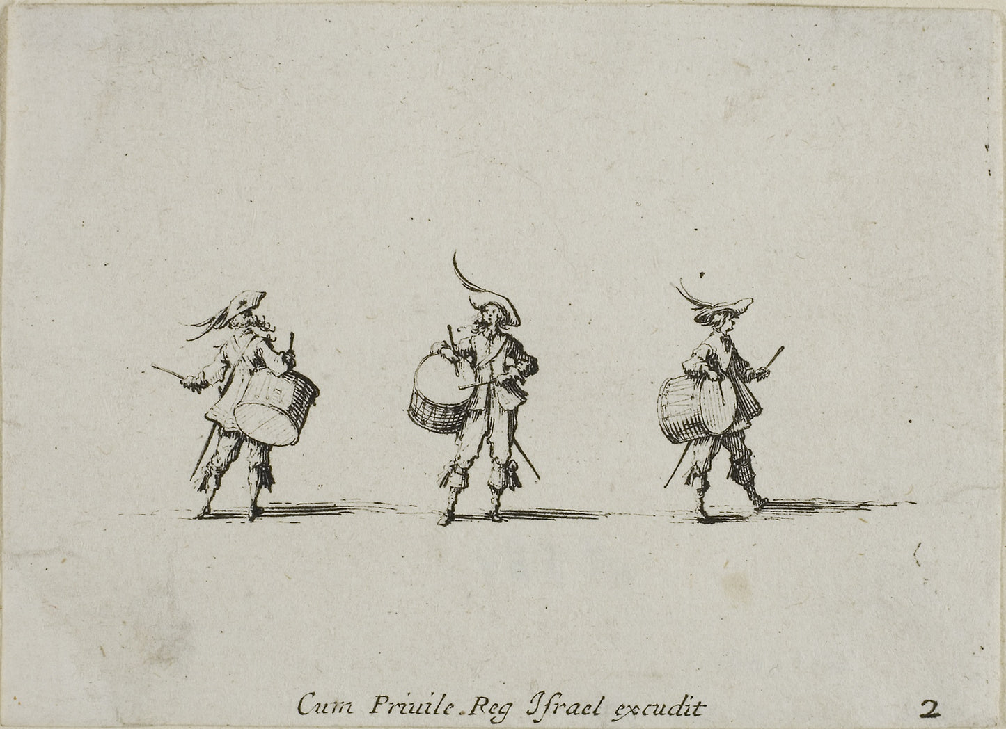 Drill with Drums, plate two from The Military Exercises -  Jacques Callot (French, 1592-1635),  Poster Print Wall Art