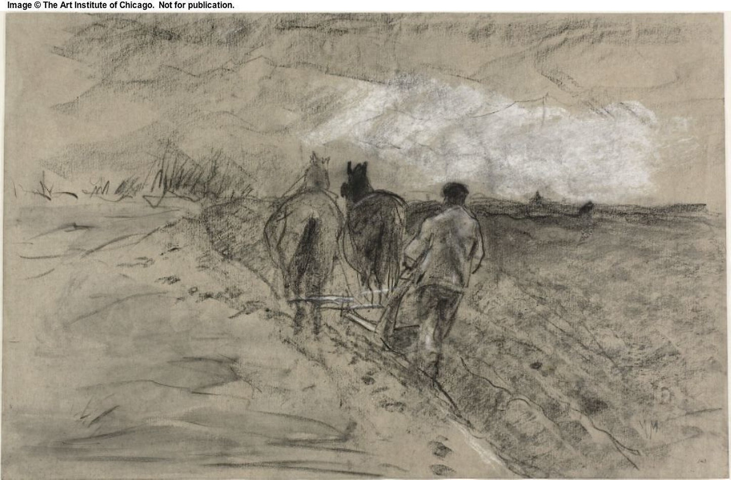 Man Plowing (recto and verso) -  Anton Mauve,  Poster Print Wall Art