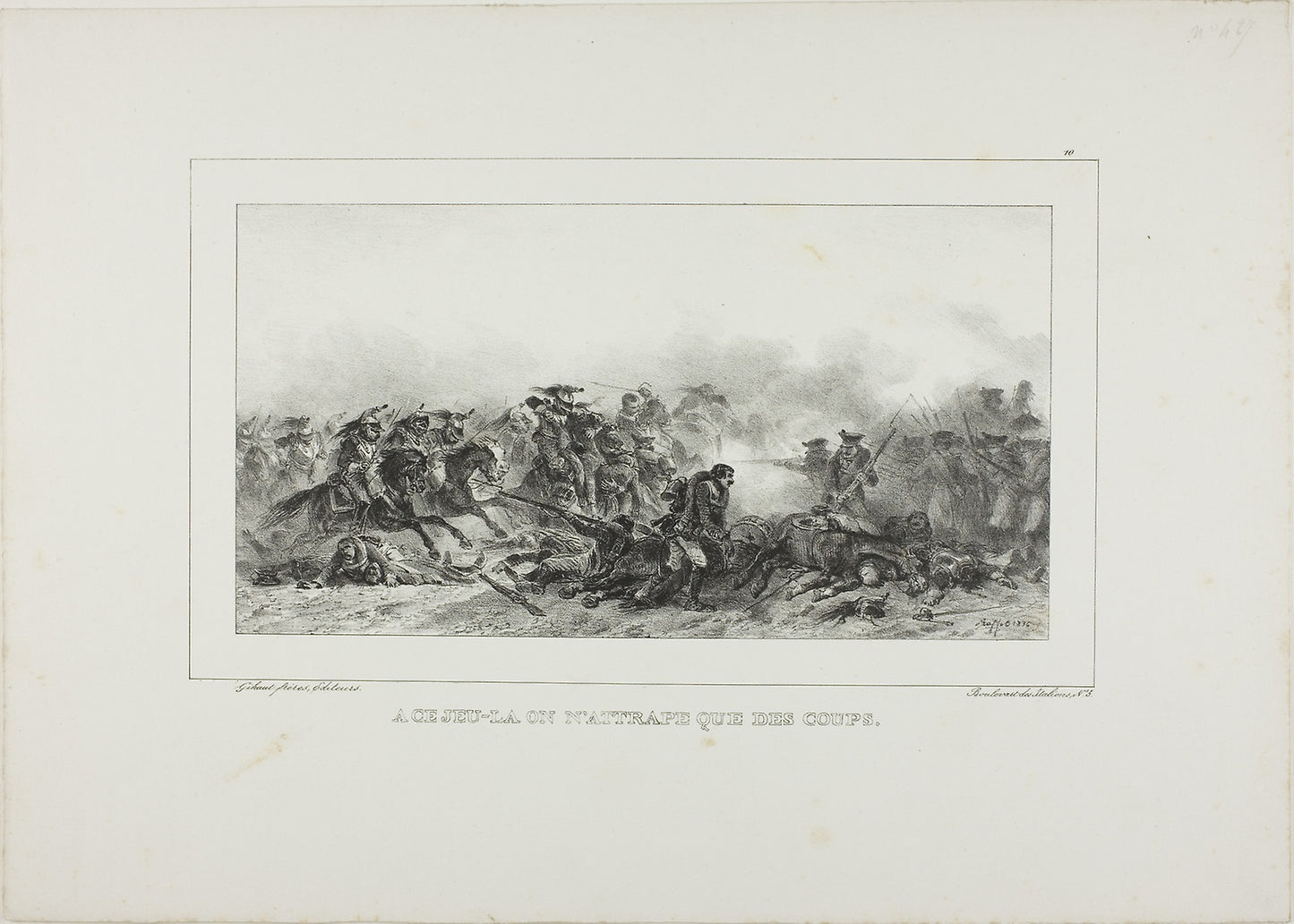 With that Play One Catches Only Blows -  Denis Auguste Marie Raffet (French, 1804-1860),  Poster Print Wall Art