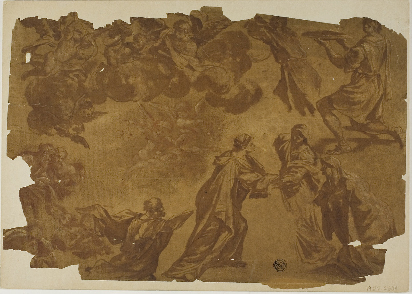 Sketches after Various Paintings, including the Visitation -  Follower of Francesco Monti,  Poster Print Wall Art