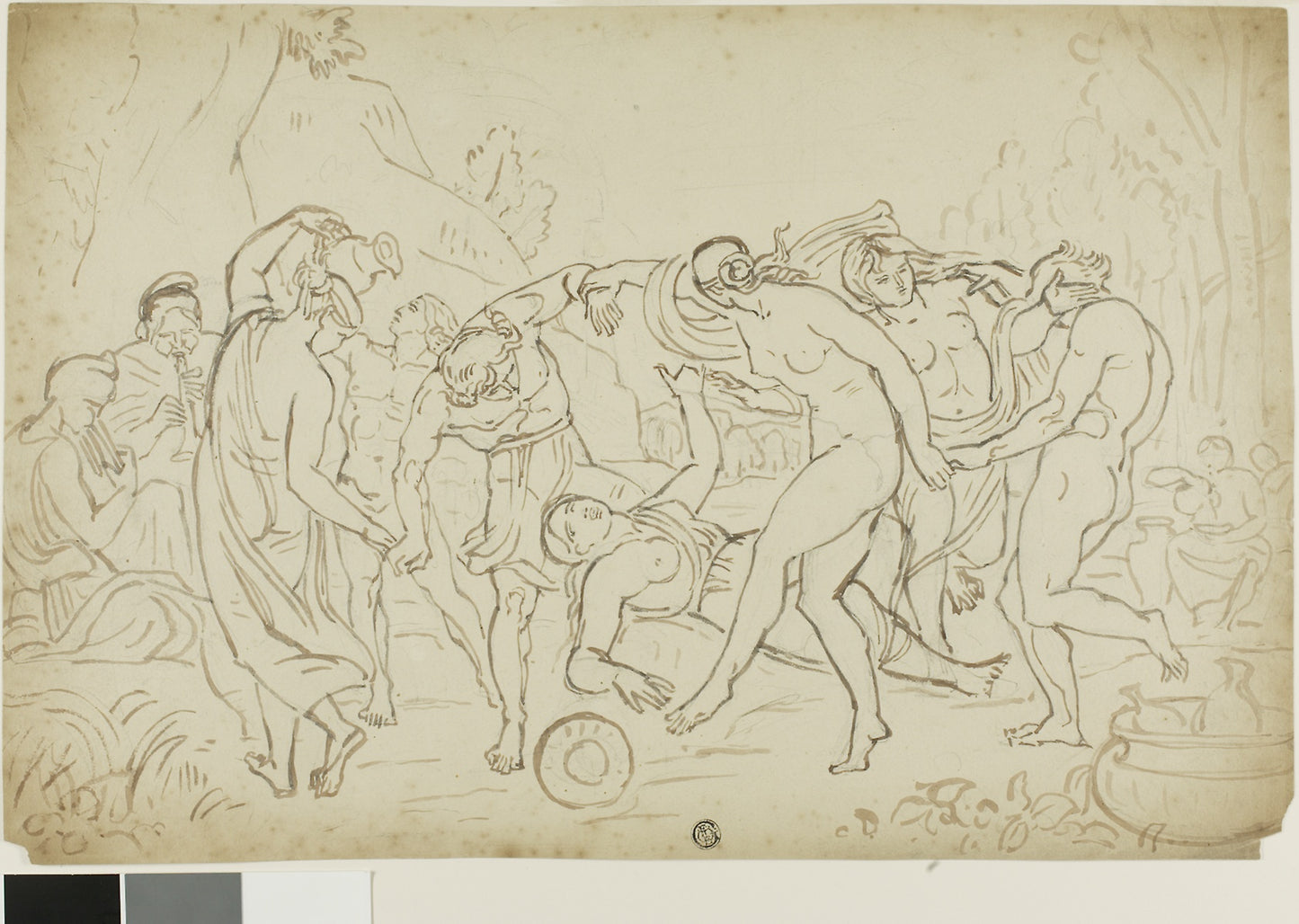Bacchanale -  Attributed to Joshua Cristall,  Poster Print Wall Art