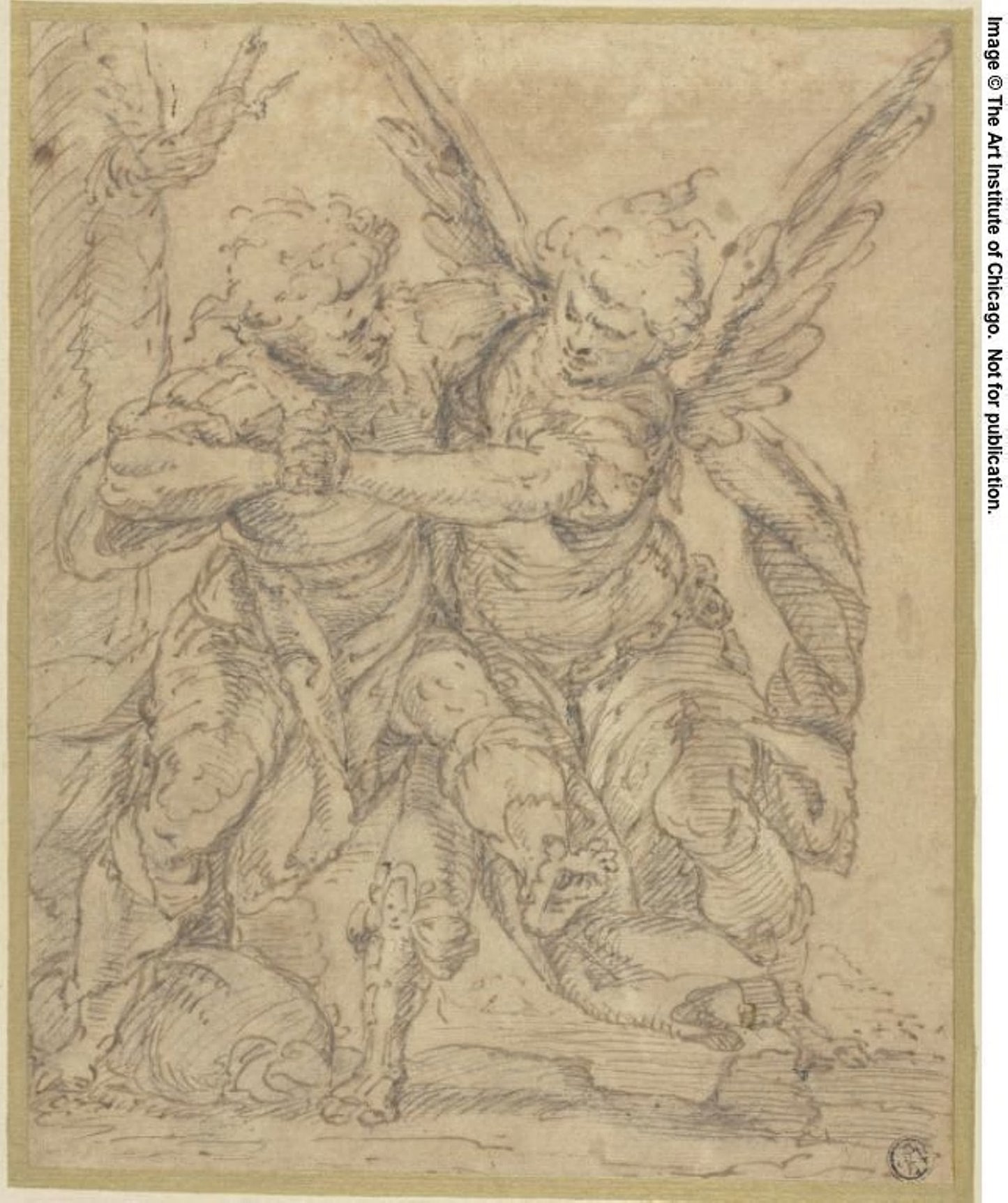 Jacob Wrestling with the Angel -  Francesco Merano,  Poster Print Wall Art