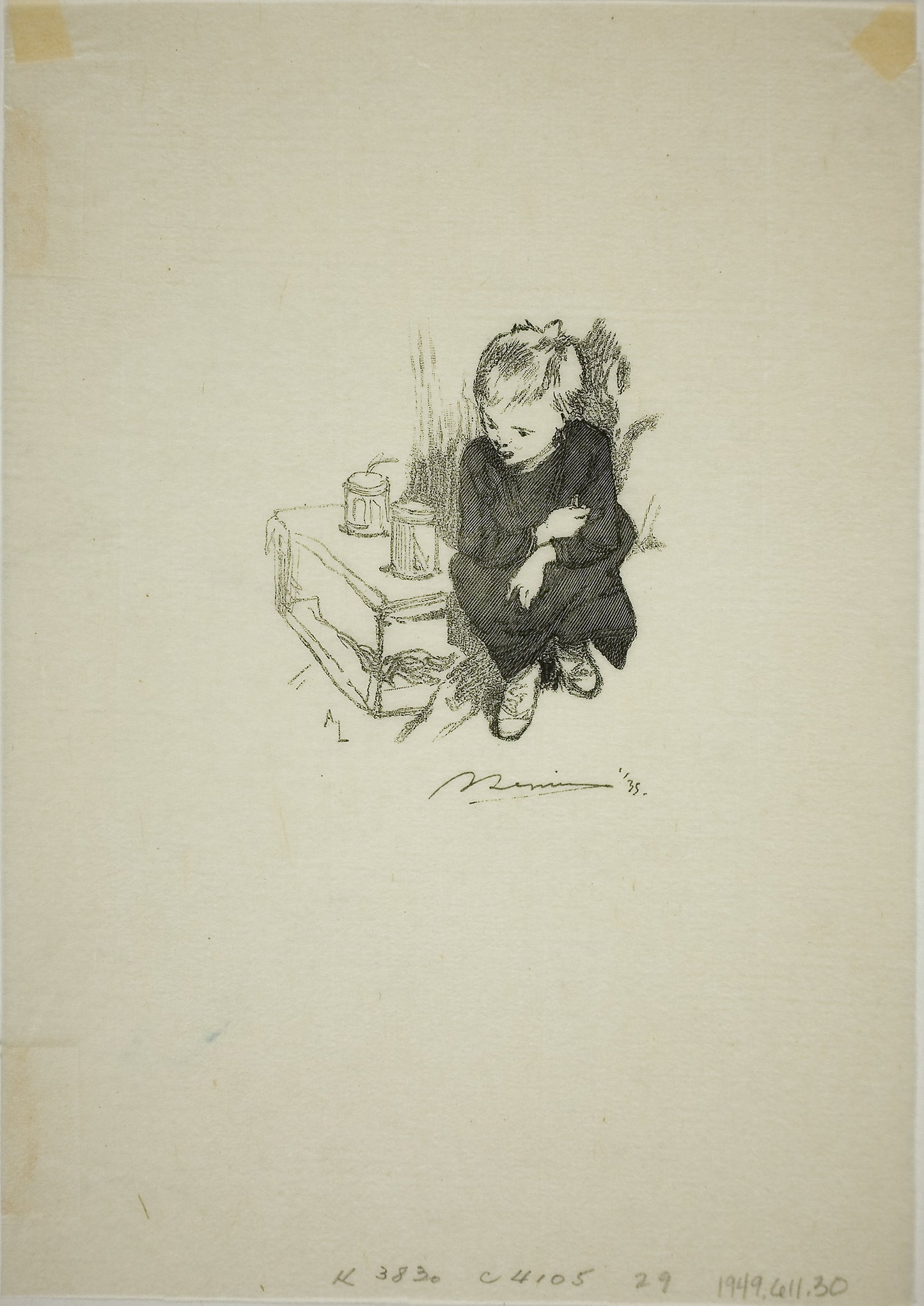 Le Gamin à L'orvet -  Louis Auguste Lepère (French, 1849-1918),  Poster Print Wall Art