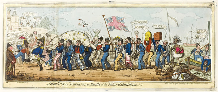 Landing the Treasures: George Cruikshank (English, 1792-1878),16x12