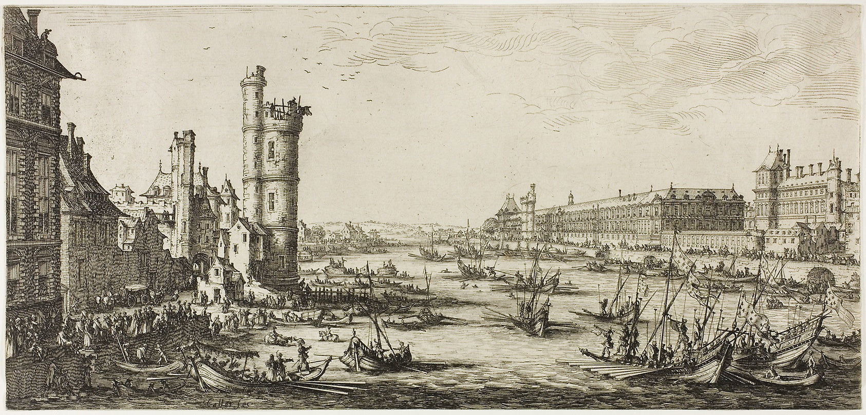 View of the Louvre: Jacques Callot,16x12"(A3) Poster