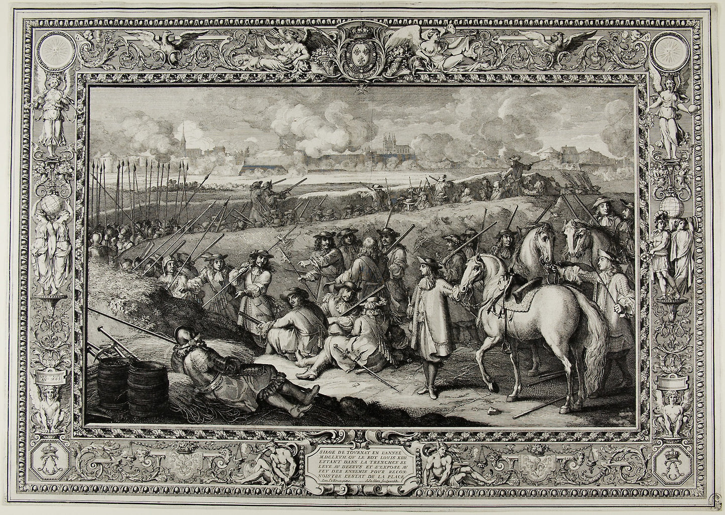 Siege of Tourney MDCLXVII -  Sébastien Le Clerc the elder (French, 1637-1714),  Poster Print Wall Art