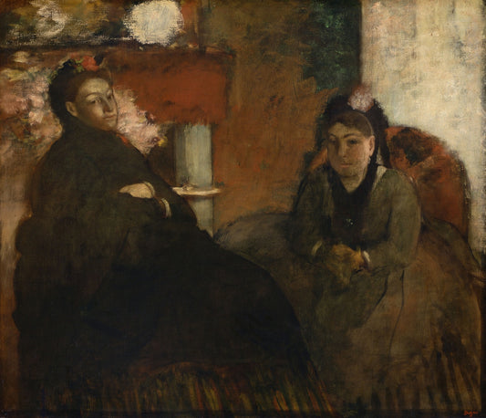Portrait of Mme. Lisle and Mme Loubens: Edgar Degas,16x12"(A3) Poster