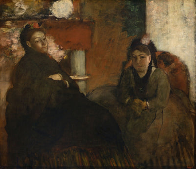 Portrait of Mme. Lisle and Mme Loubens: Edgar Degas,16x12"(A3) Poster