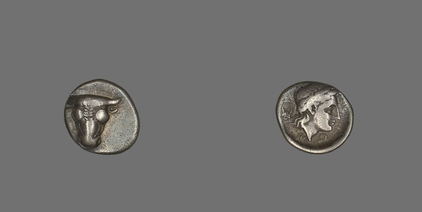 Hemidrachm (Coin) Depicting Bucranium -  Greek,  Poster Print Wall Art