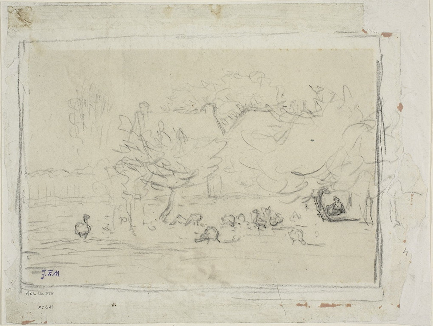 Geese in a Farmyard -  Jean François Millet,  Poster Print Wall Art