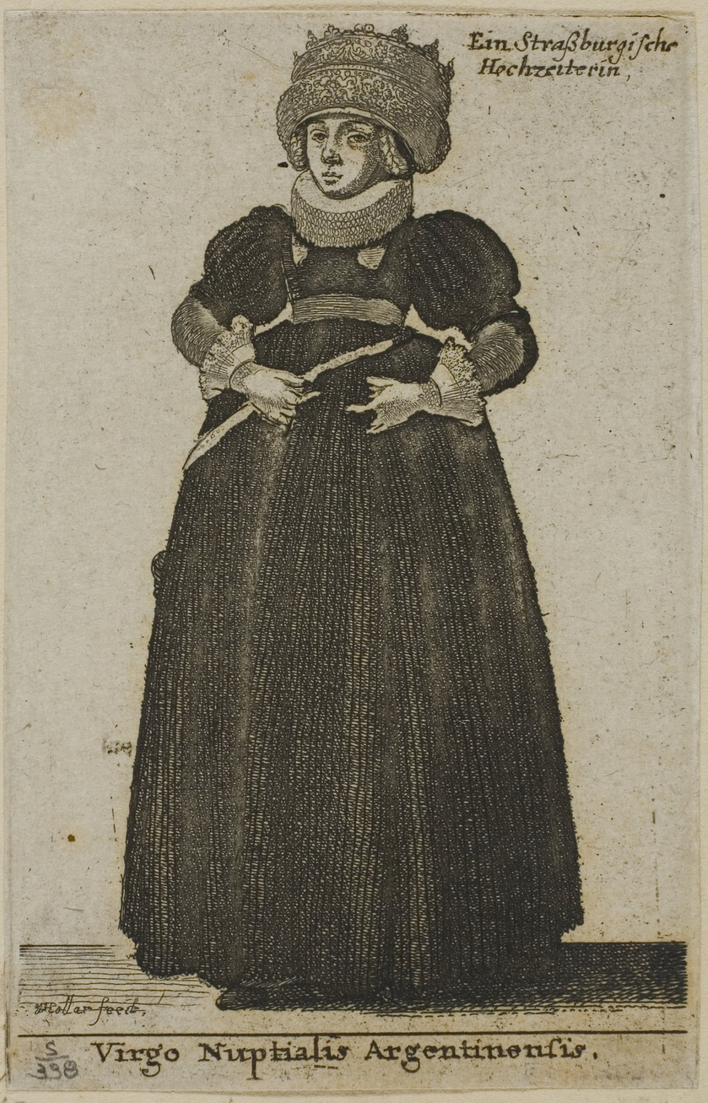 Strasbourg Woman in Wedding Dress -  Wenceslaus Hollar,  Poster Print Wall Art