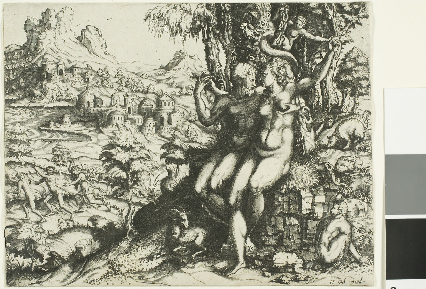 Adam and Eve and the Expulsion from Paradise -  Cornelis Cort,  Poster Print Wall Art