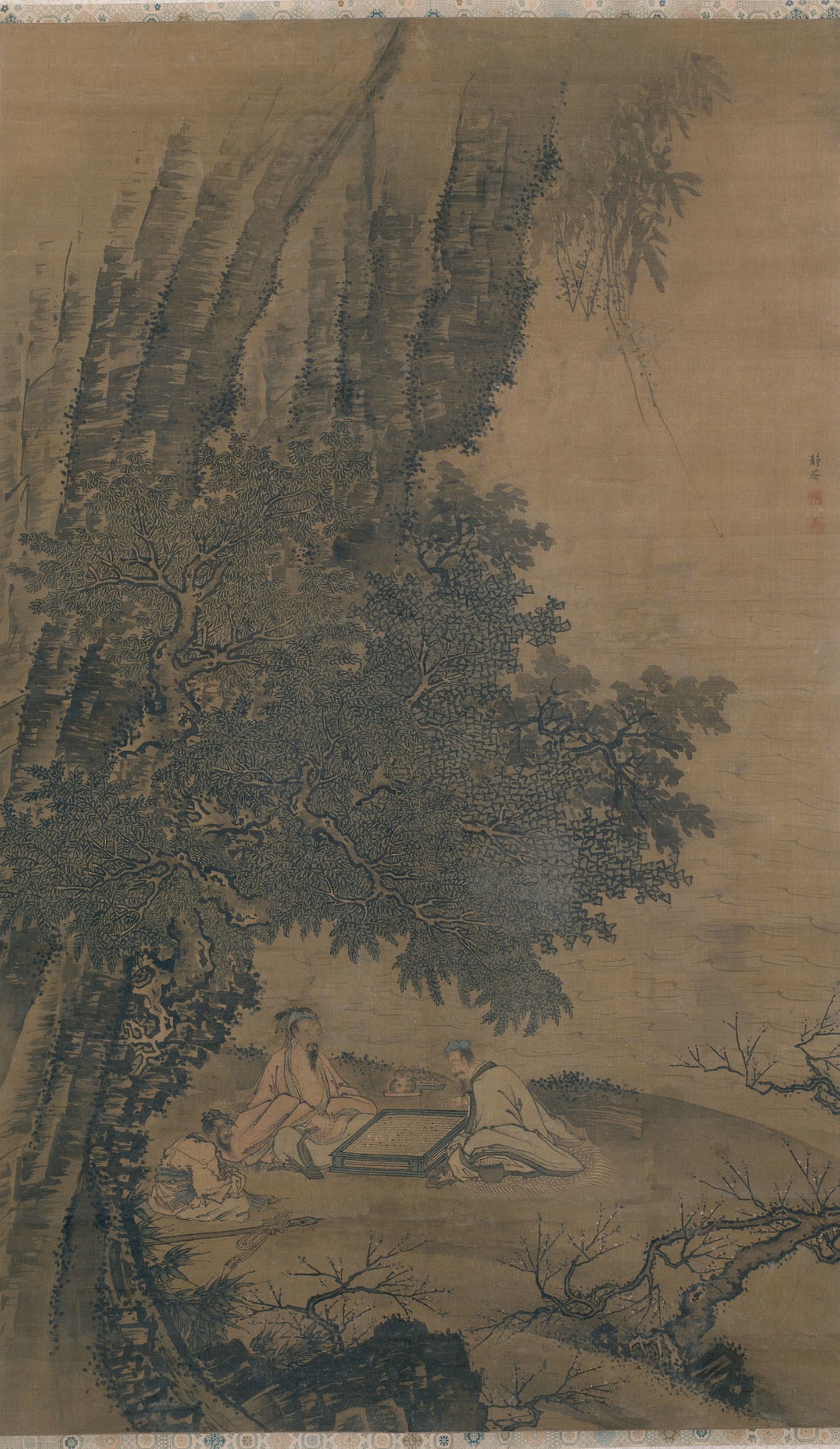 Landscape with Daoist Immortals Playing Weiqi -  Dai Jin,  Poster Print Wall Art