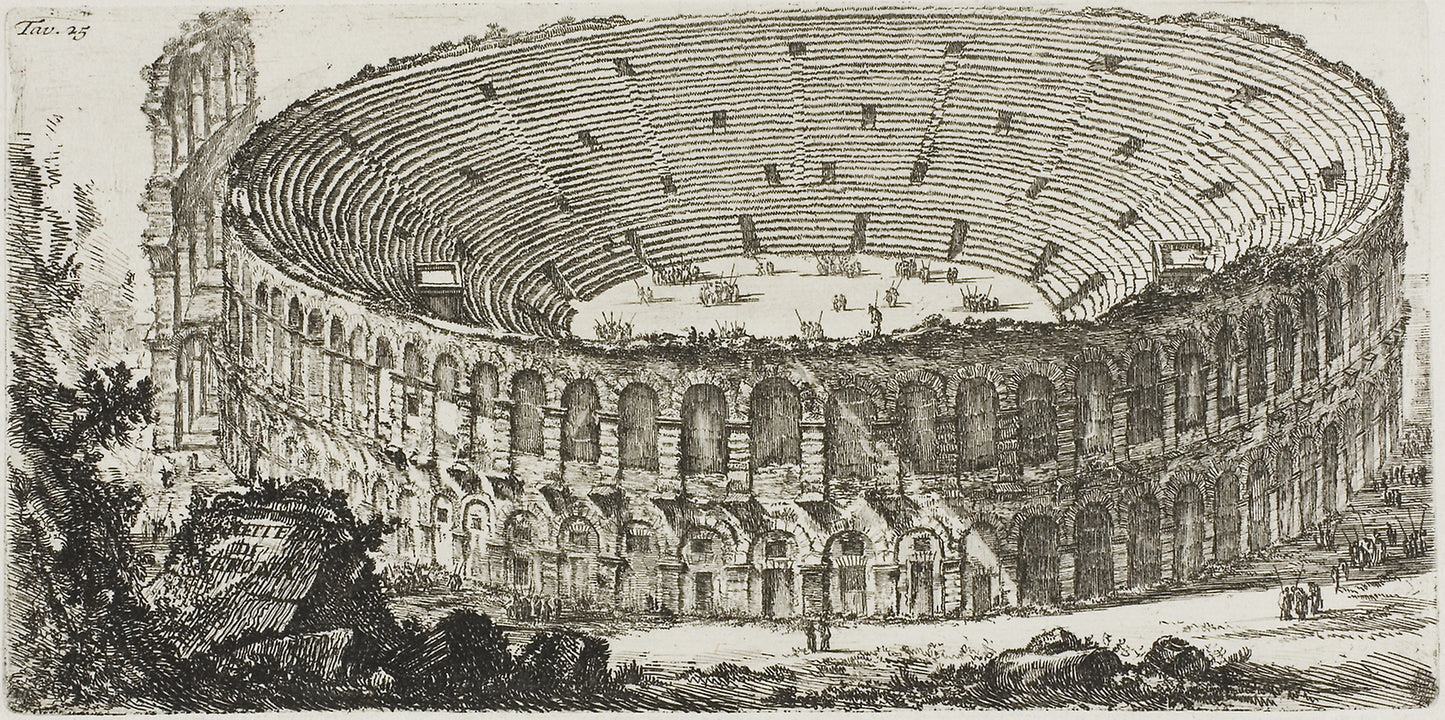 Ampitheater of Verona, plate 25 from Some Views of Triumphal Arches and other monuments -  Giovanni Battista Piranesi,  Poster Print Wall Art