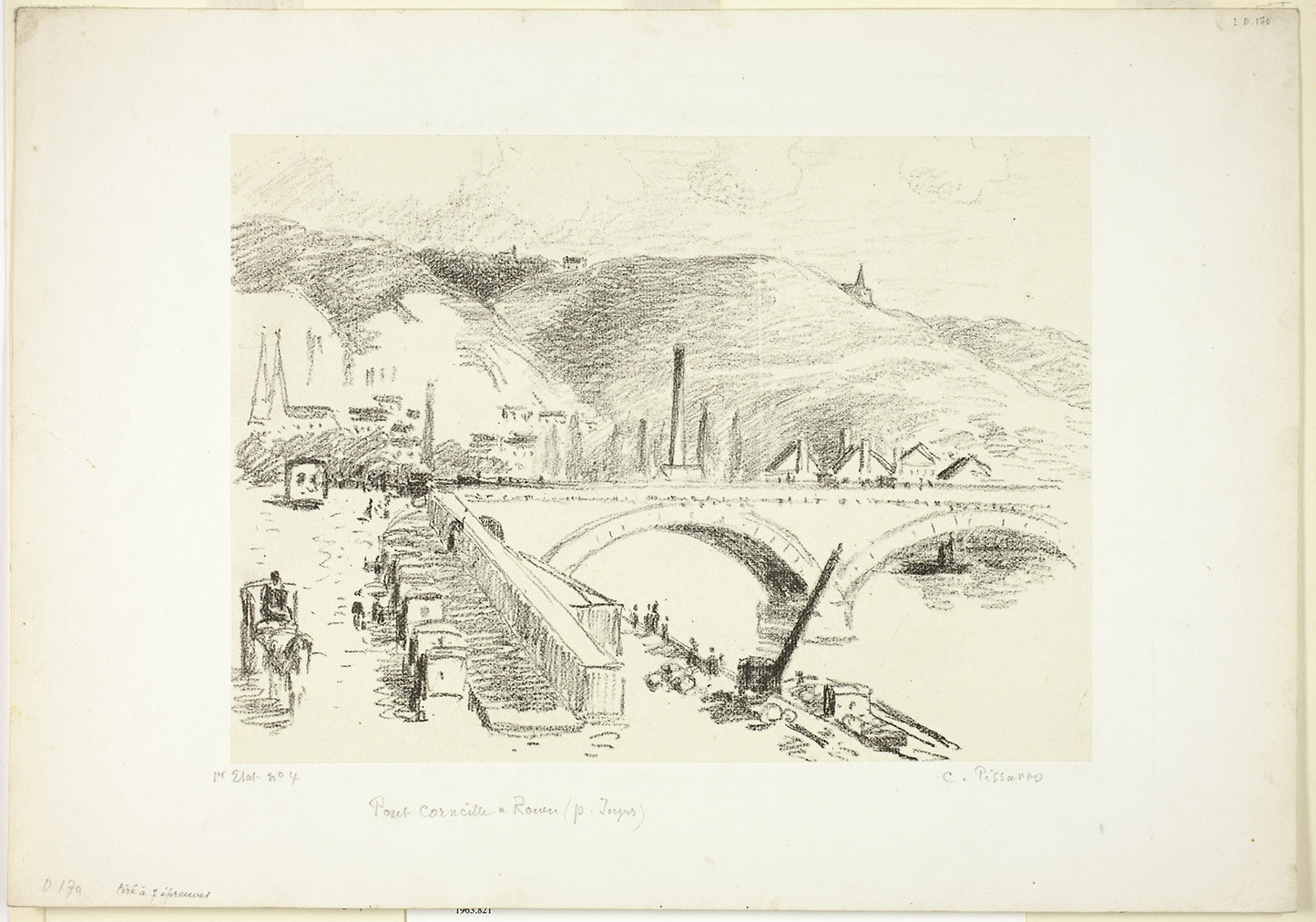 Bridge in Rouen -  Pont Corneille -  Camille Pissarro,  Poster Print Wall Art