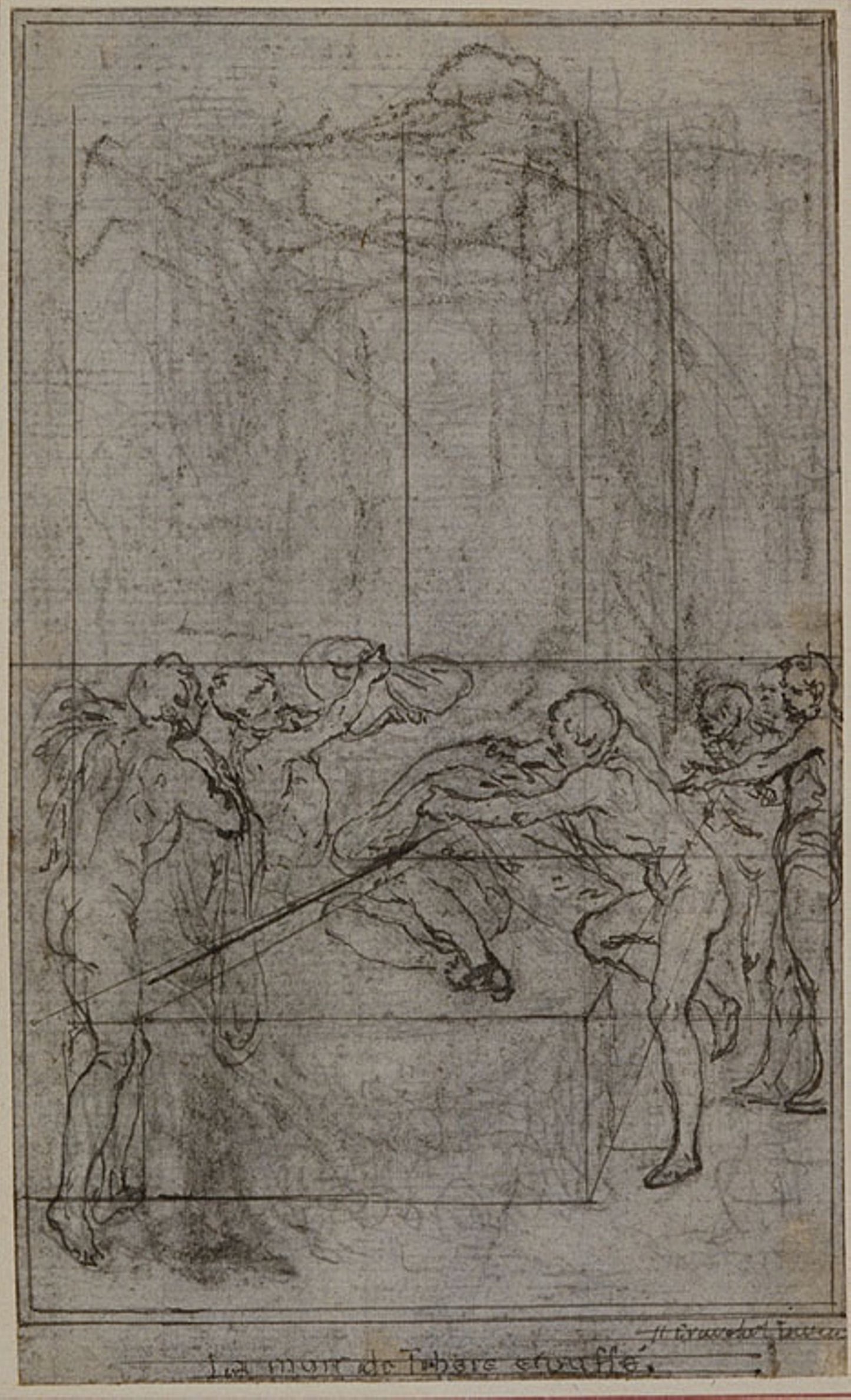 Study for an illustration in Tacitus "Tibère, ou Les Six Premiers Livres des Annales", Book VI, Vol. 3, 1st Study -  Hubert François Gravelot,  Poster Print Wall Art