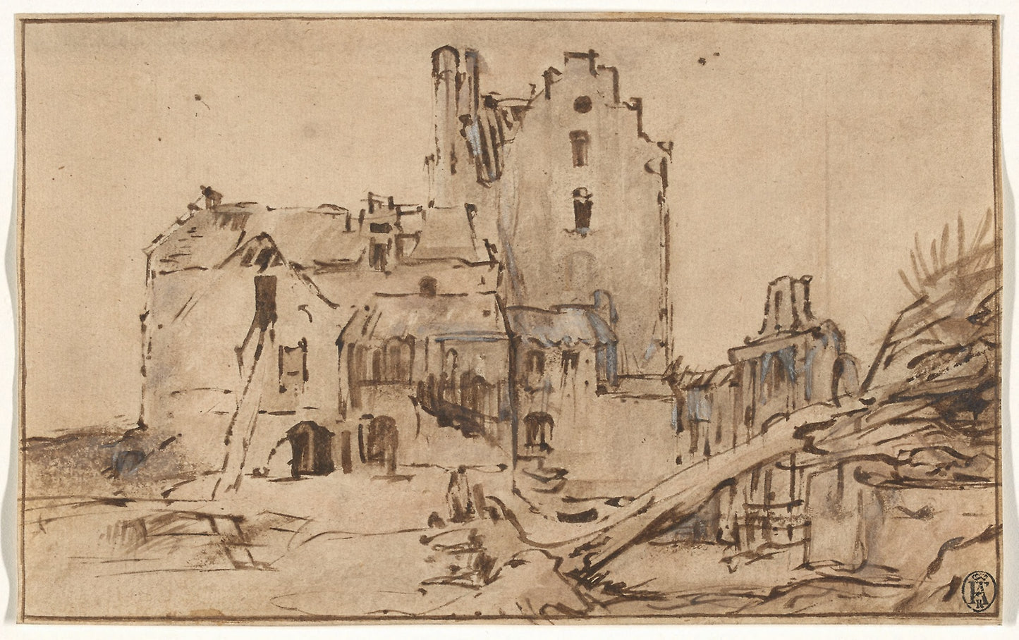 Kostverloren Castle in Decay -  Rembrandt van Rijn,  Poster Print Wall Art