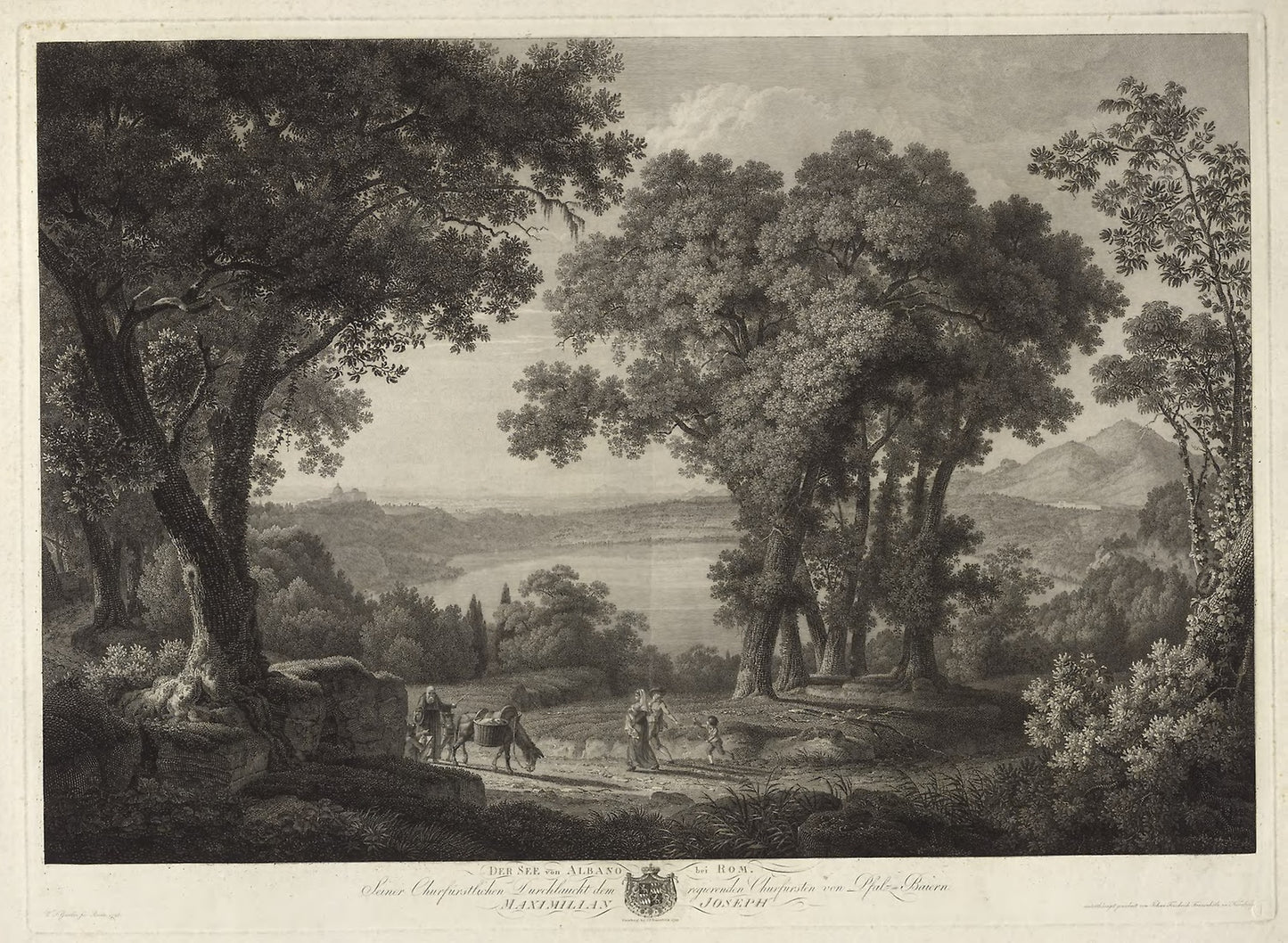 Ber See von Albano bei Rom -  Friedrich Wilhelm Gmelin,  Poster Print Wall Art