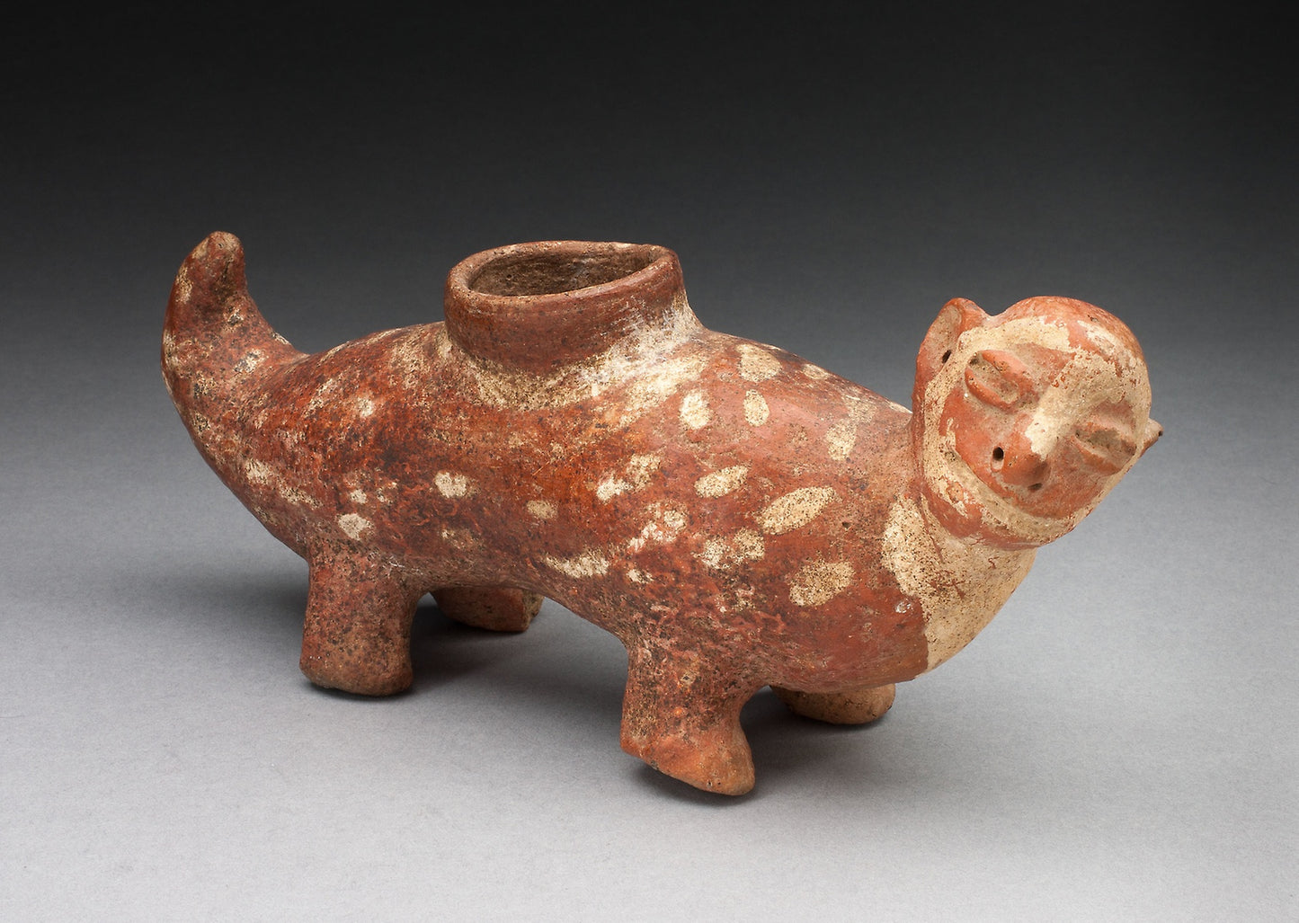 Vessel in the Form of an Animal with Four Legs and Long Tail -  Gallinazo,  Poster Print Wall Art