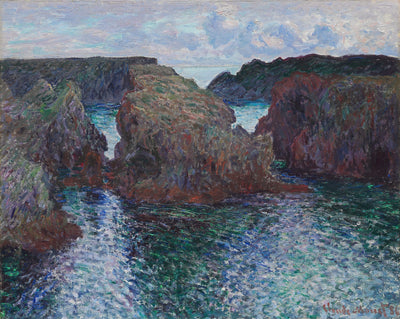 Rocks at Port-Goulphar, Belle-Île: Claude Monet,16x12"(A3) Poster