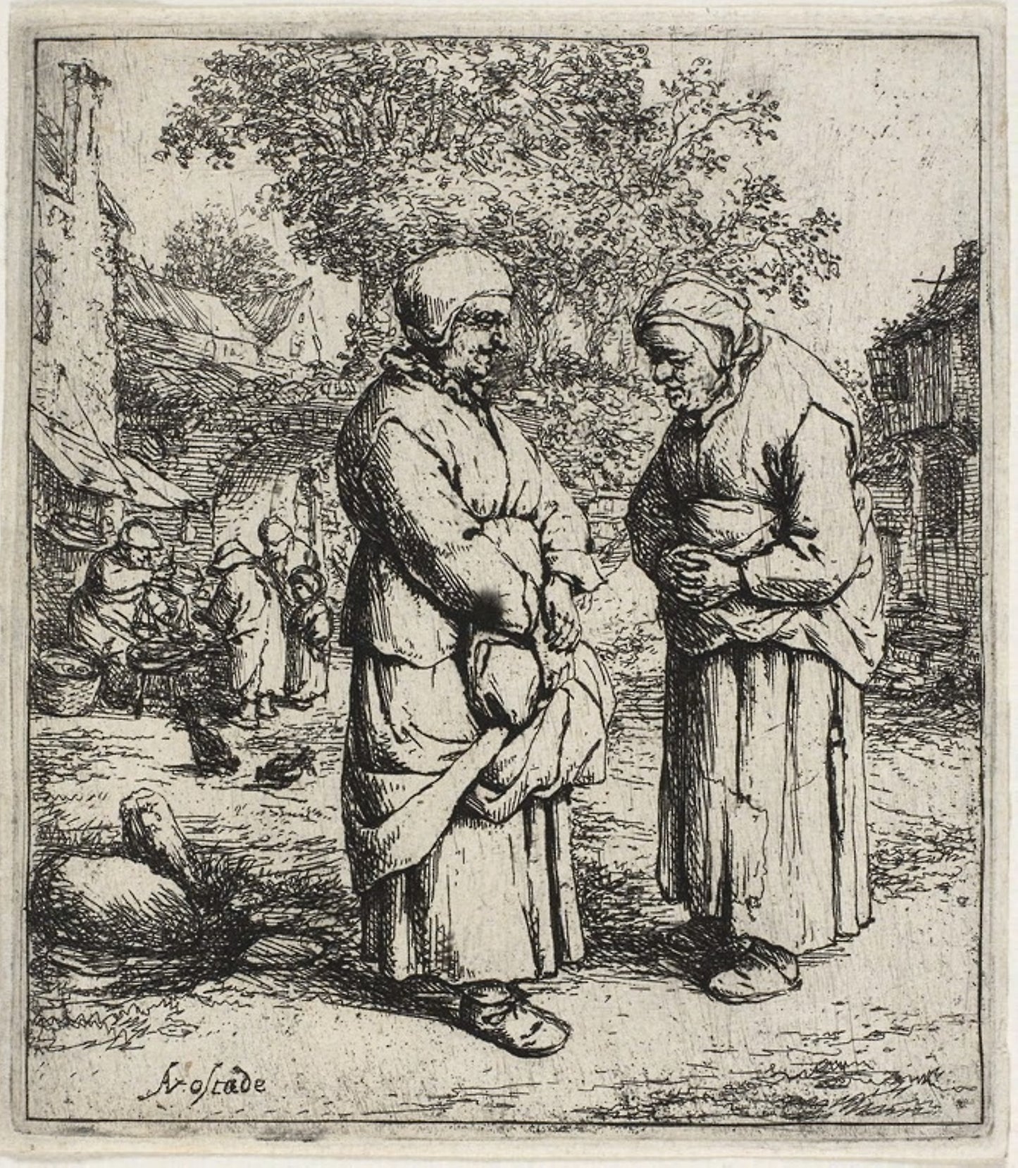 The Two Gossips: Adriaen van Ostade, Poster Print Wall Art