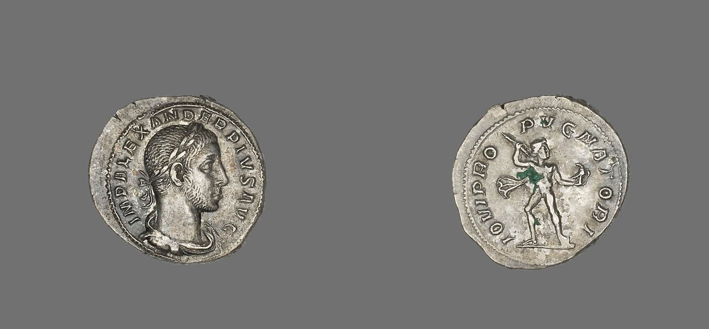 Denarius (Coin) Portraying Emperor Alexander -  Roman,  Poster Print Wall Art