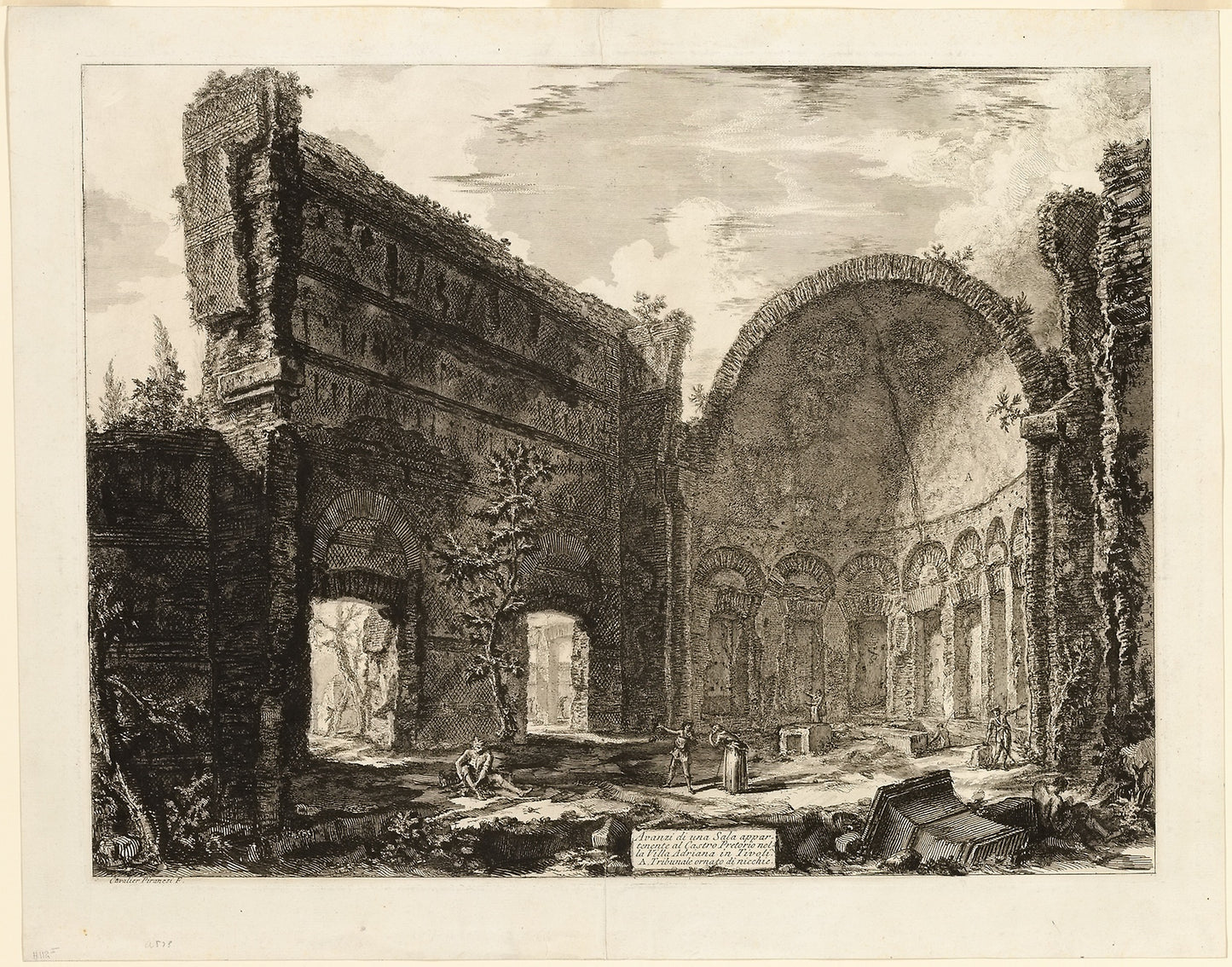 Remains of a room belonging to the Praetorian Fort at Hadrian's Villa, Tivoli, from Views of Rome -  Giovanni Battista Piranesi (Italian, 1720-1778),  Poster Print Wall Art